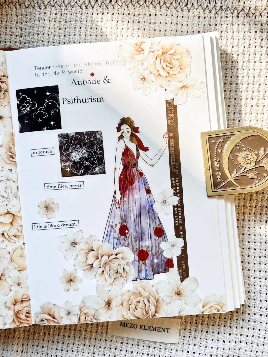 DingDing Washi Tape Set-2 Rolls(42#A Little Red+XB#Yellow Rose) Washi PET Tape Stickers,Original Designs,Fashion Characters Figures for Scrapbooks Supplies,Journaling,Junk Journal,Bullet Journals,Planners