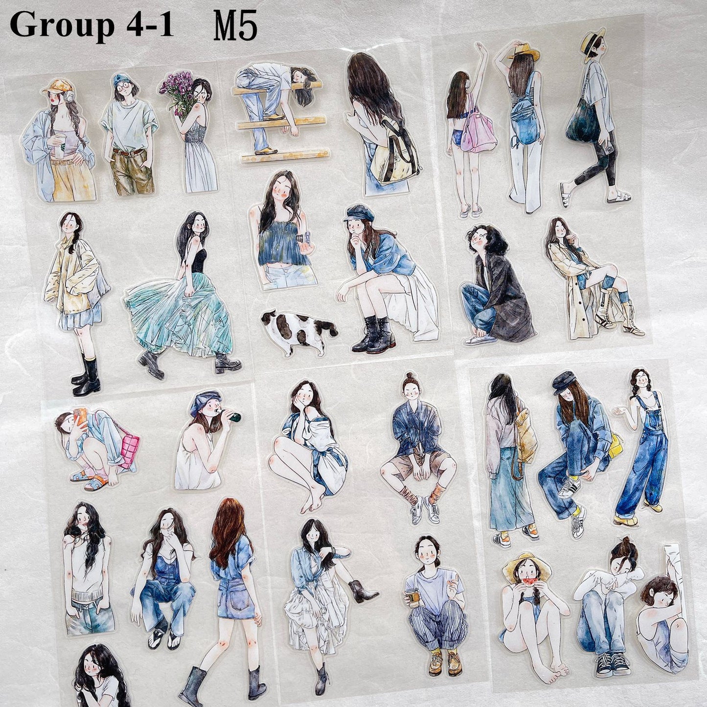 ‌DingDing【M5】Mini Pre-Cut 121PCS Archive Vintage Portrait Stickers,Limited Edition Classic Collection for DIY Journal, Scrapbook & Crafts