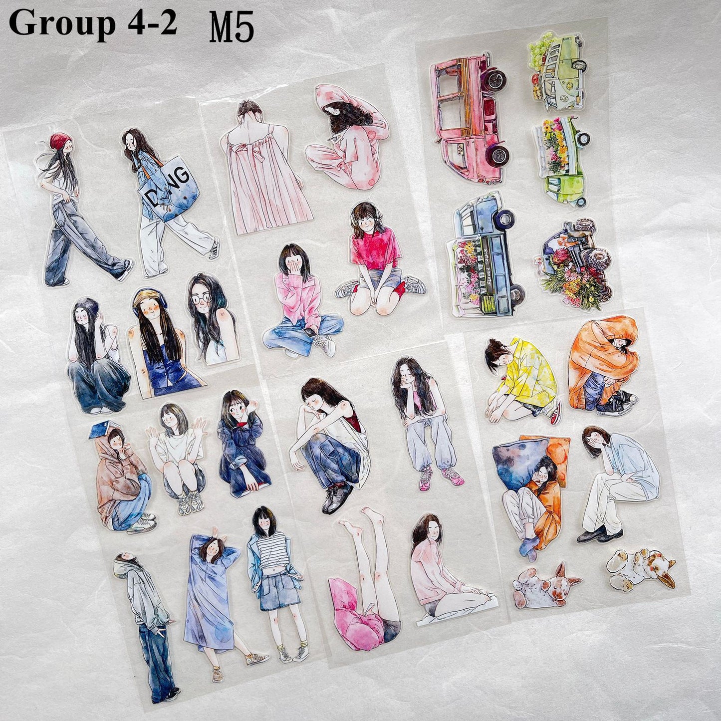 ‌DingDing【M5】Mini Pre-Cut 121PCS Archive Vintage Portrait Stickers,Limited Edition Classic Collection for DIY Journal, Scrapbook & Crafts