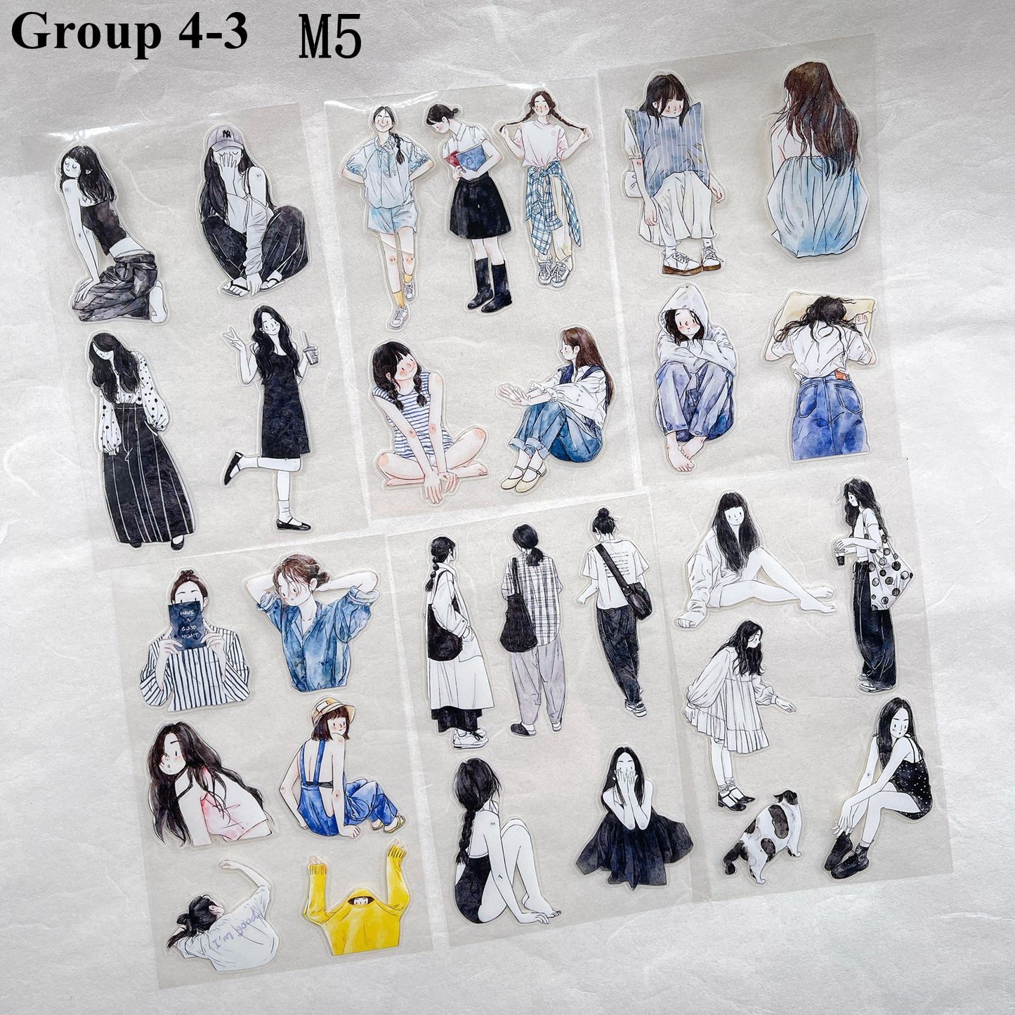 ‌DingDing【M5】Mini Pre-Cut 121PCS Archive Vintage Portrait Stickers,Limited Edition Classic Collection for DIY Journal, Scrapbook & Crafts