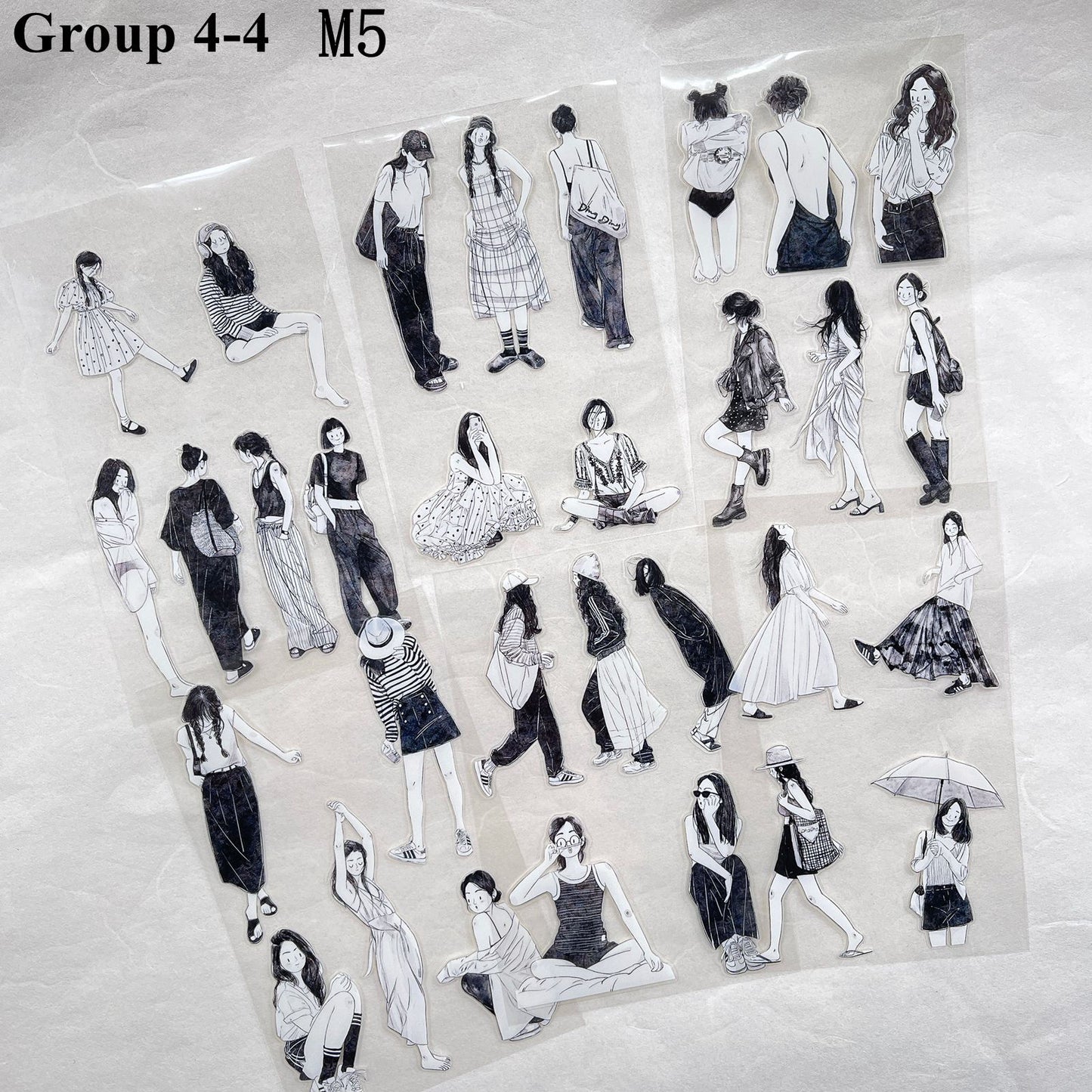‌DingDing【M5】Mini Pre-Cut 121PCS Archive Vintage Portrait Stickers,Limited Edition Classic Collection for DIY Journal, Scrapbook & Crafts