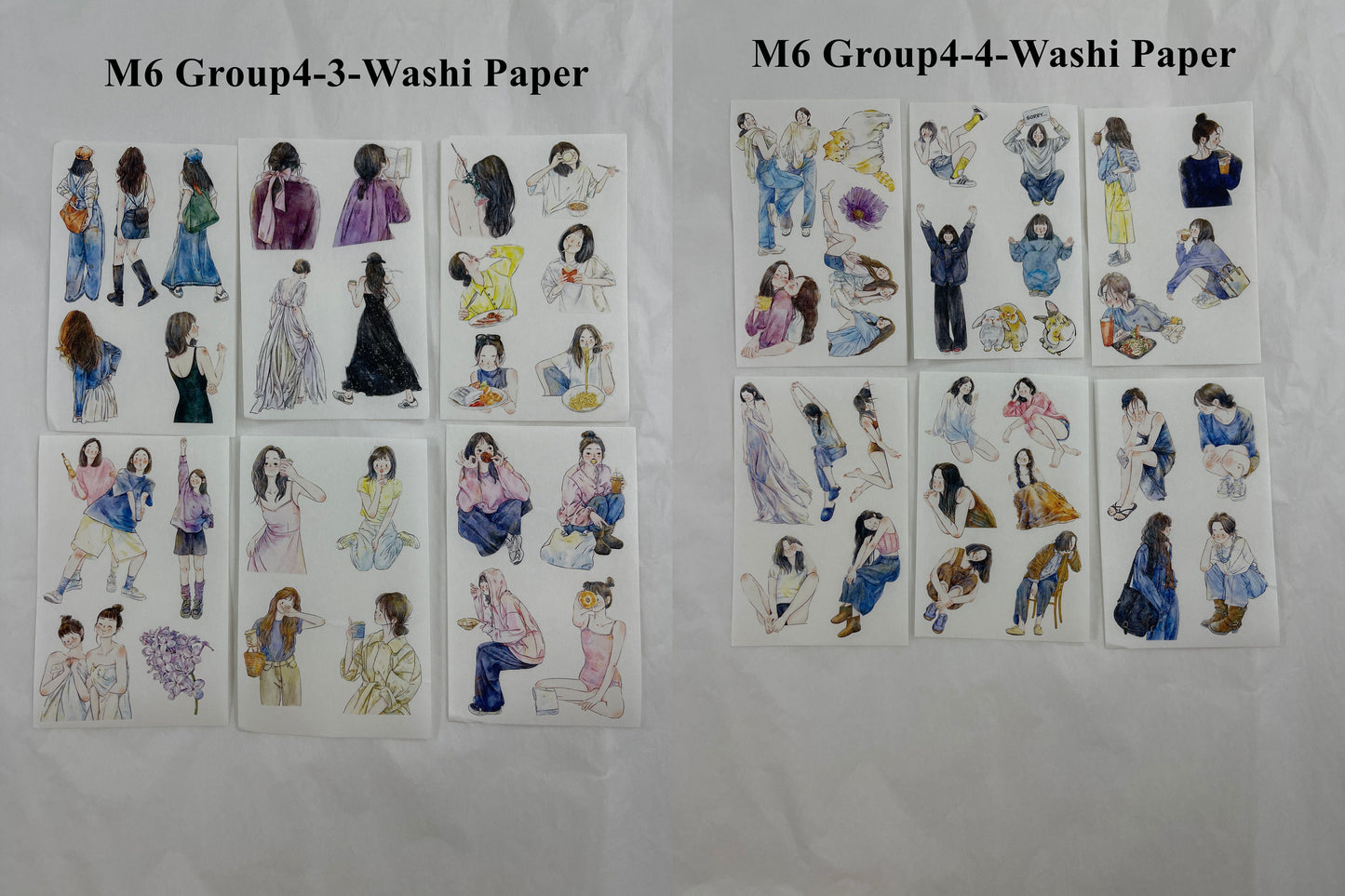 ‌DingDing【M6-Washi Paper】Mini Pre-Cut 117PCS Archive Vintage Portrait Stickers,Limited Edition Classic Collection for DIY Journal, Scrapbook & Crafts