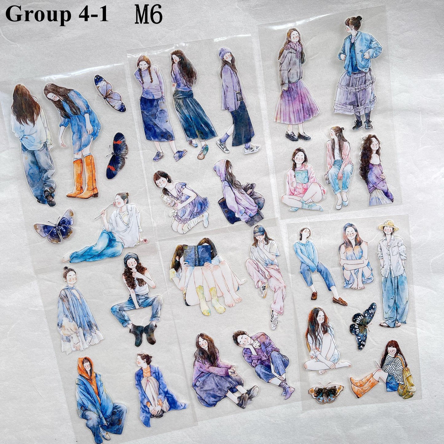 ‌DingDing【M6】Mini Pre-Cut 117PCS Archive Vintage Portrait Stickers,Limited Edition Classic Collection for DIY Journal, Scrapbook & Crafts