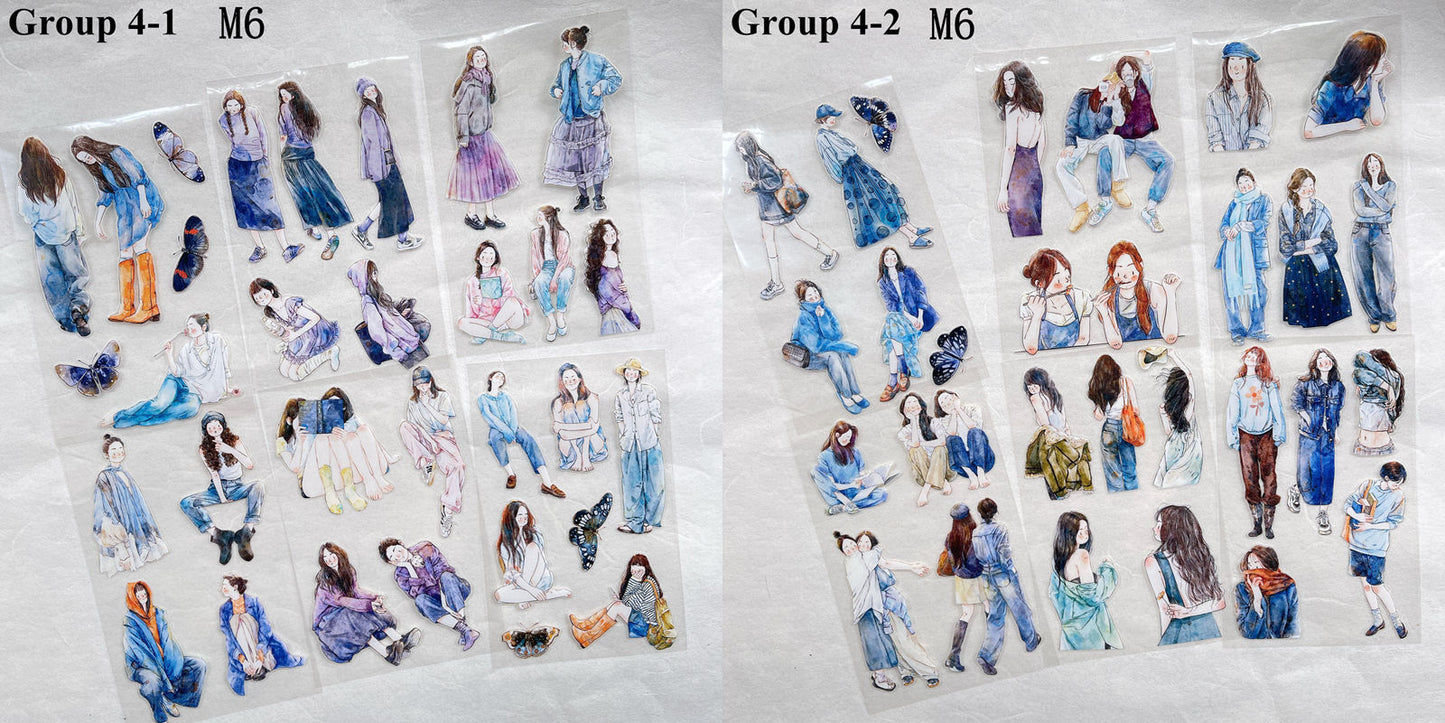 ‌DingDing【M6】Mini Pre-Cut 117PCS Archive Vintage Portrait Stickers,Limited Edition Classic Collection for DIY Journal, Scrapbook & Crafts