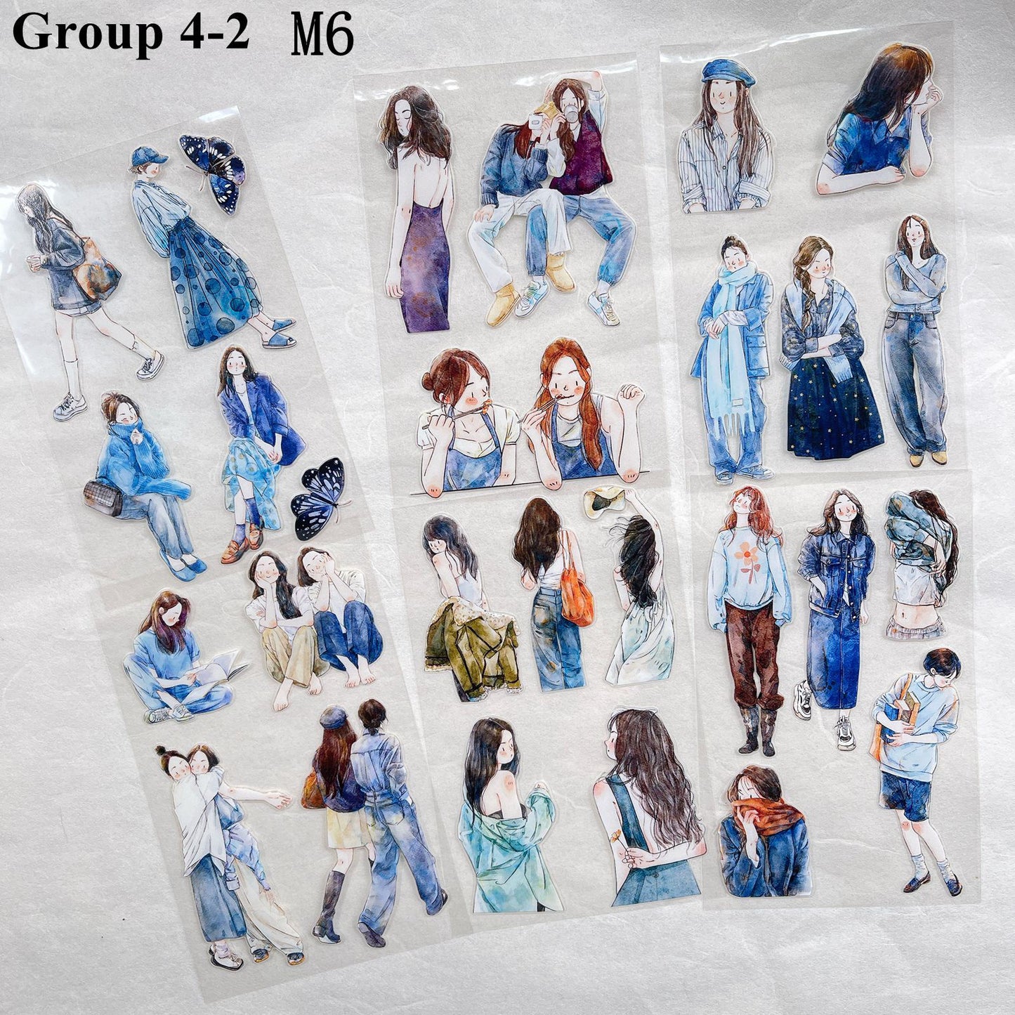 ‌DingDing【M6】Mini Pre-Cut 117PCS Archive Vintage Portrait Stickers,Limited Edition Classic Collection for DIY Journal, Scrapbook & Crafts