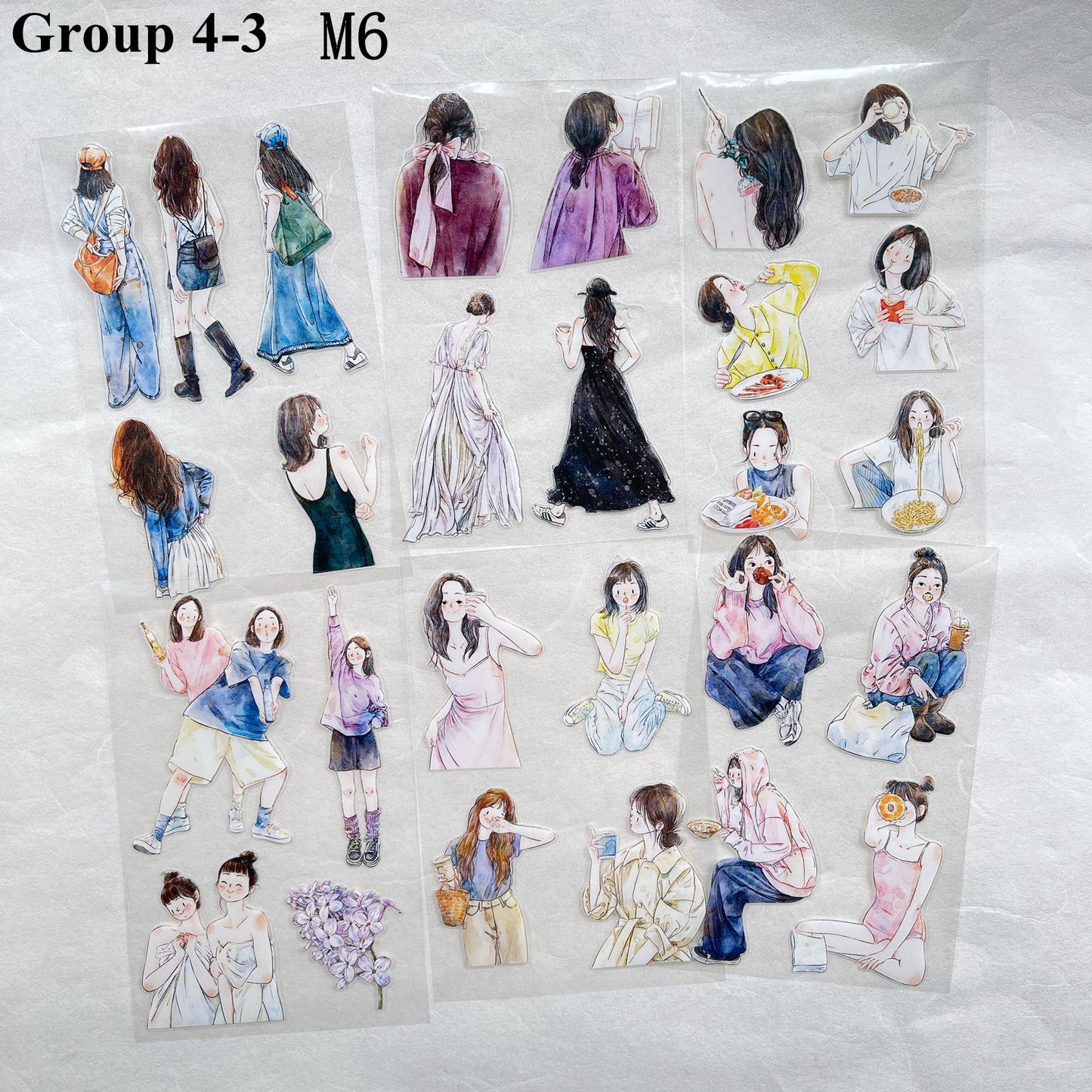 ‌DingDing【M6】Mini Pre-Cut 117PCS Archive Vintage Portrait Stickers,Limited Edition Classic Collection for DIY Journal, Scrapbook & Crafts