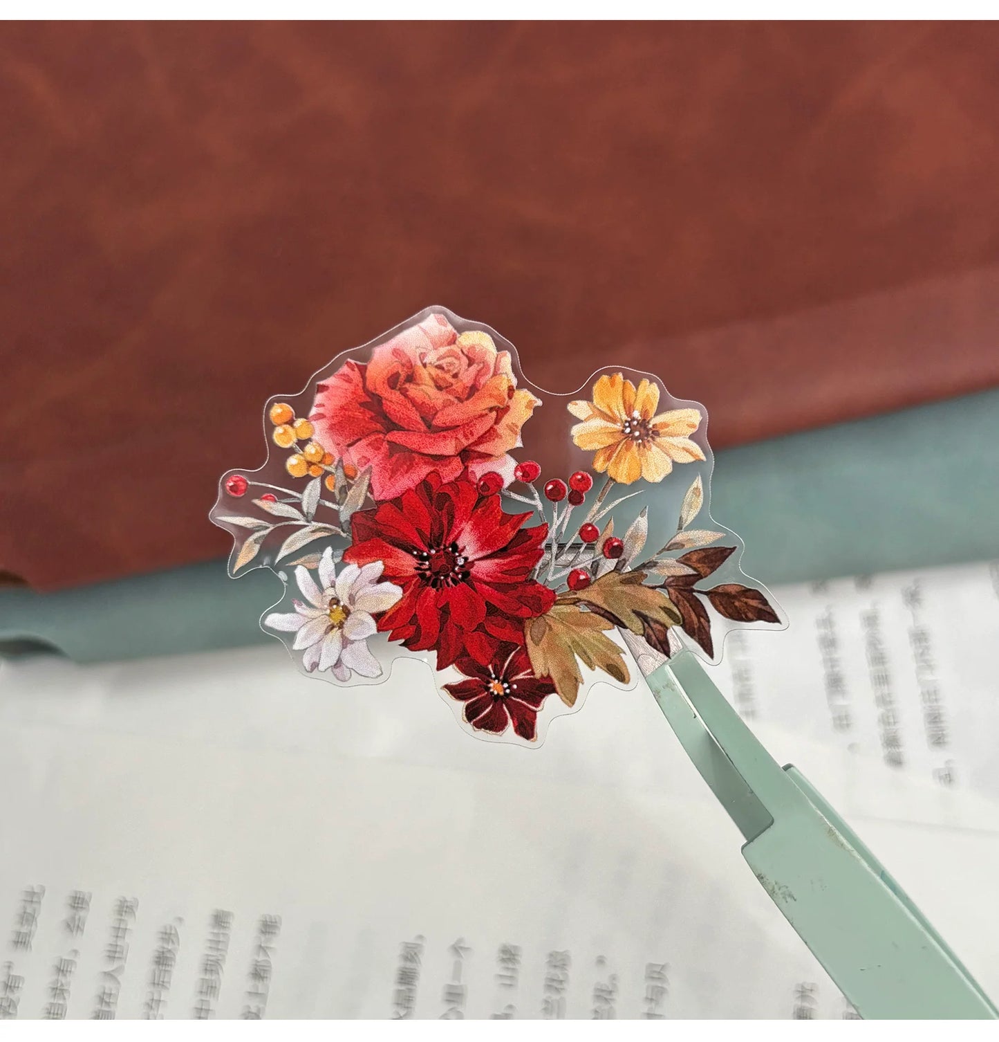 ZiYuanSu Vol15【Falling Fragrance】Kiss-cut Floral Washi Tape and PET Stickers