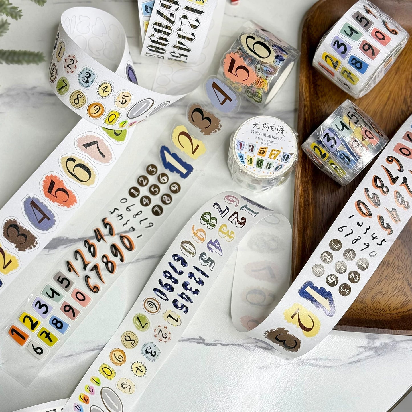 Wait Studio【Time Scale】 Pre-cut Light Retro Text Washi/PET Tape