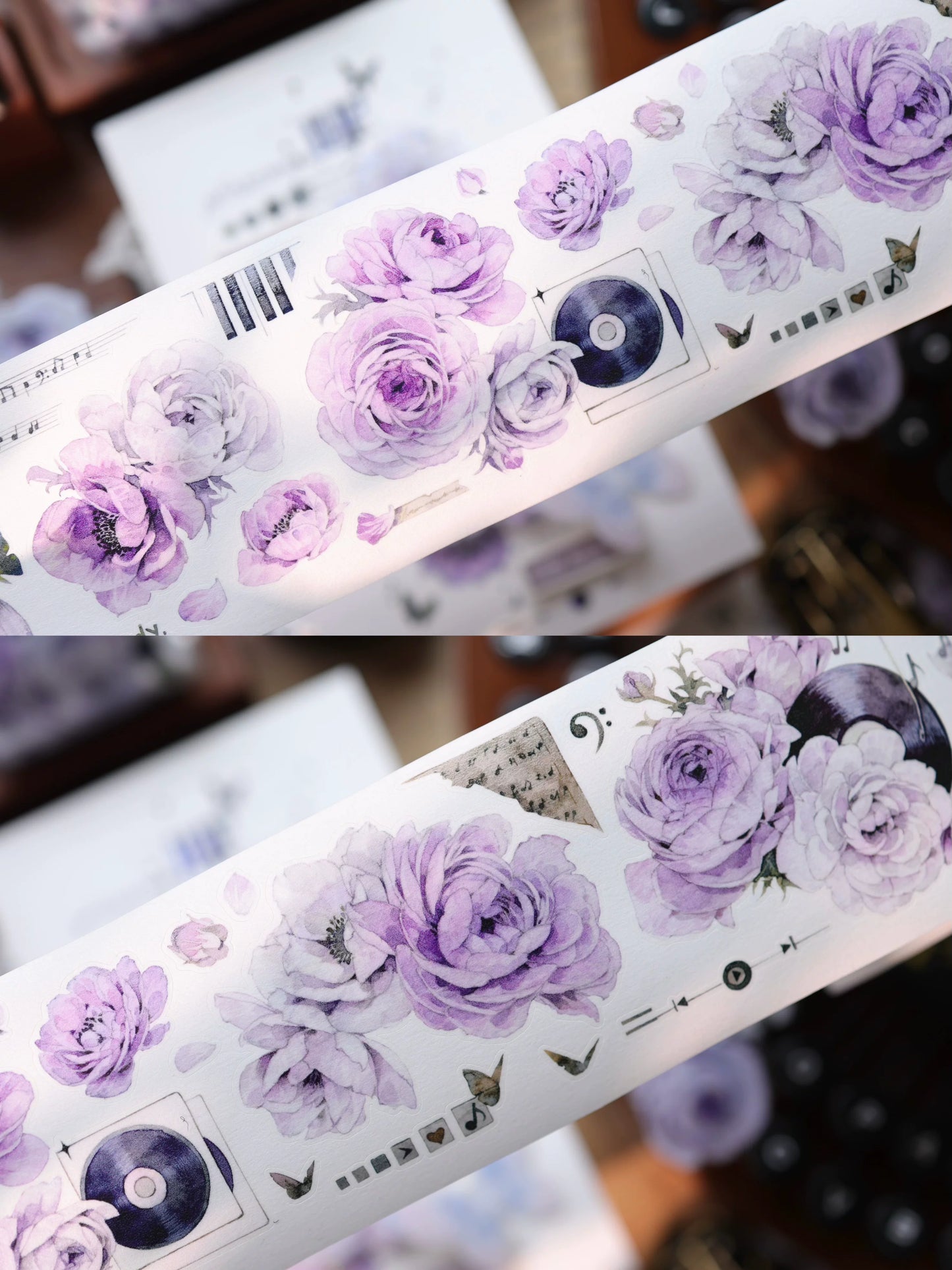 YiEr Vol17【Purple Echo】Kiss-cut Floral Washi Tape and PET Stickers