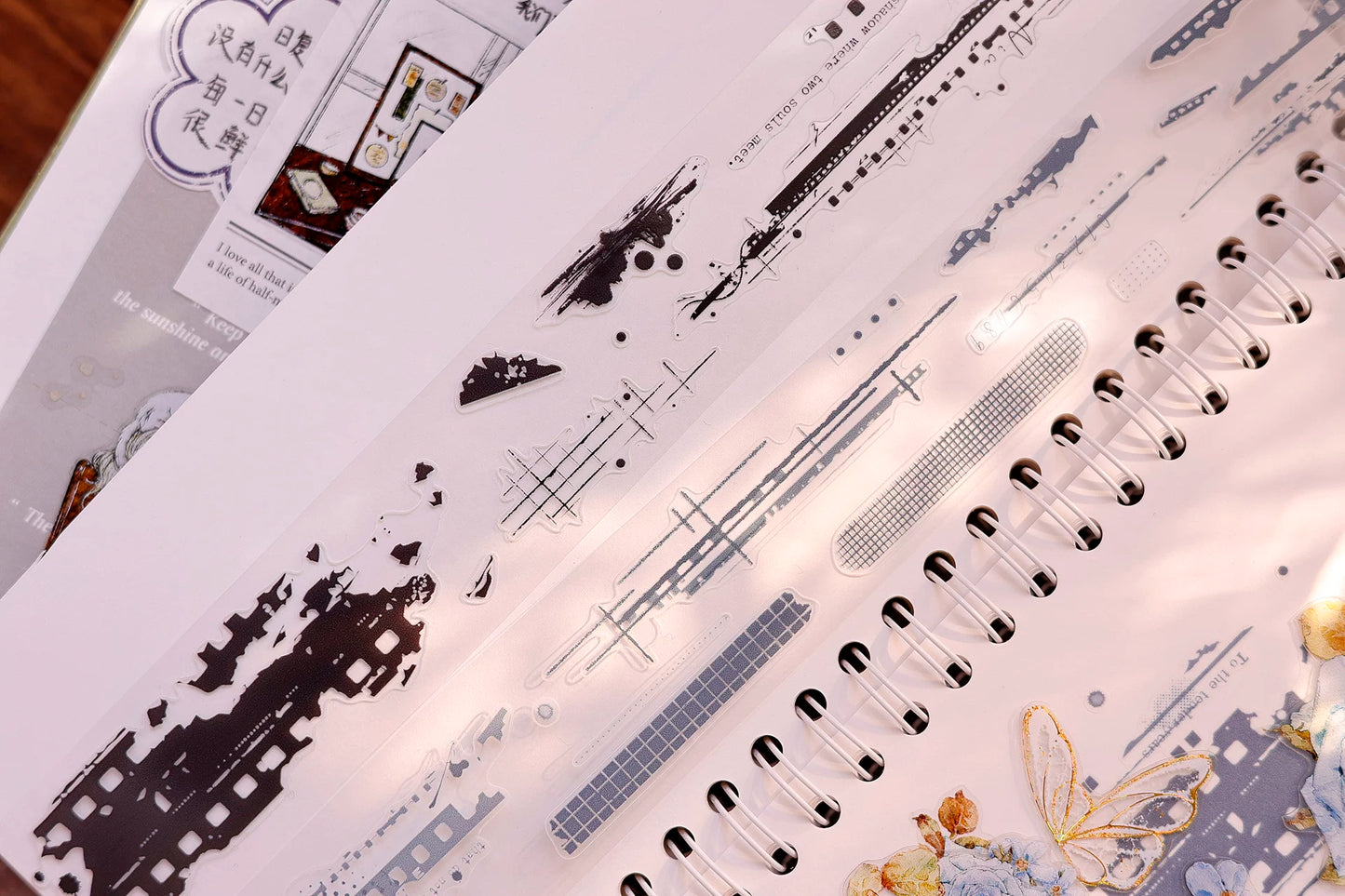XiaoBaiJia Salt Series【Time Passes and Leaves Traces】Pre-cut Orginal Design Backgroud Washi/Pet Tape Light Retro Stickers