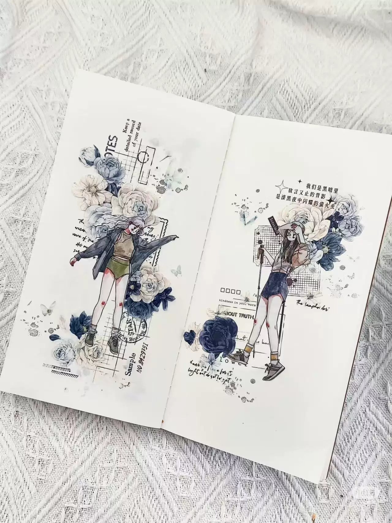 Kaixiaoxun Vol11【Keep Moving】 Pre-Cut Long Loop Washi/Matte PET Tape for Scrapbook Supplies,Junk Journal Supplies