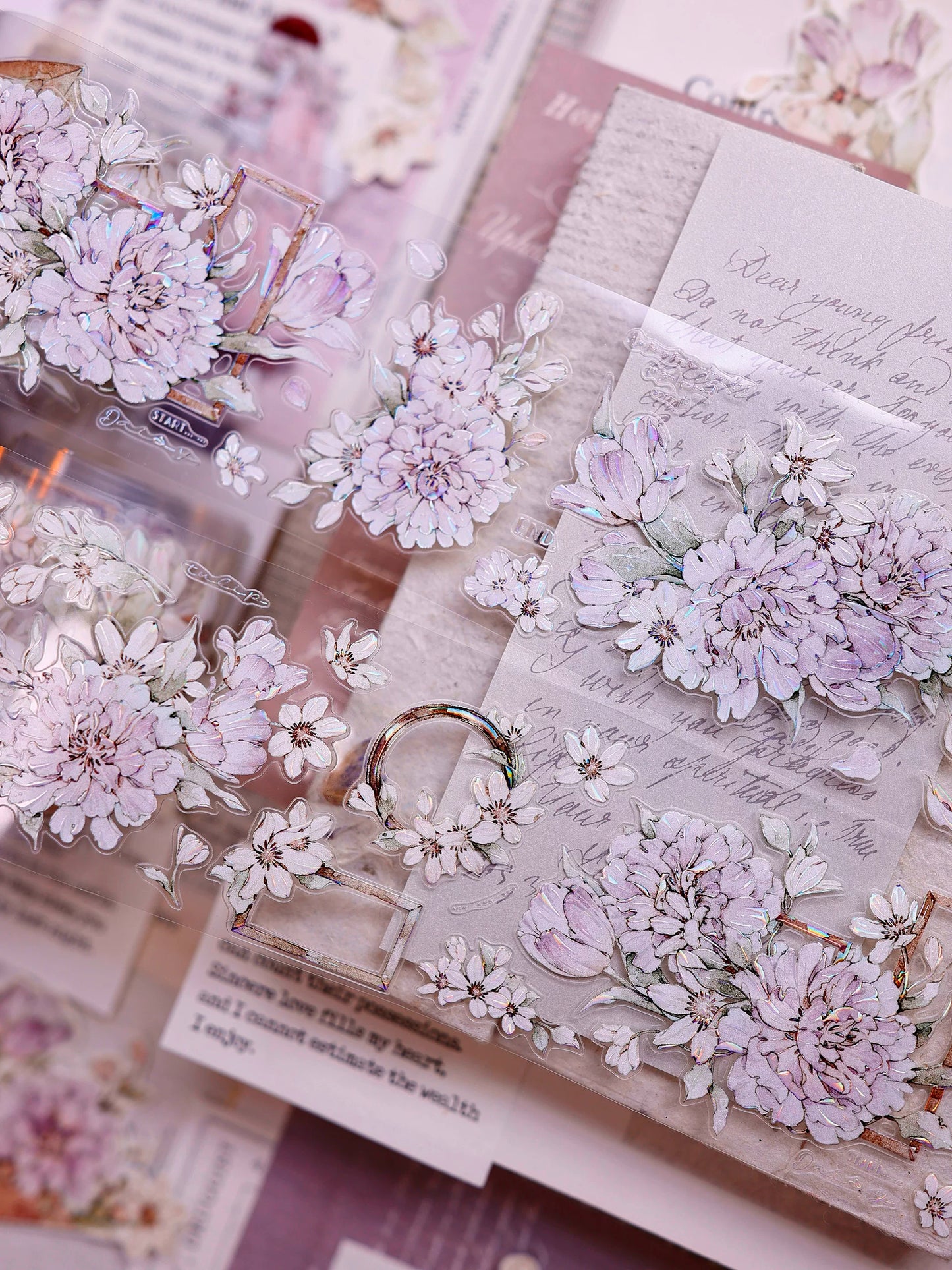 XiaoBaiJia Salt Series【Smoky Purple】Pre-cut Orginal Design Washi/Pet Tape Light Retro Stickers