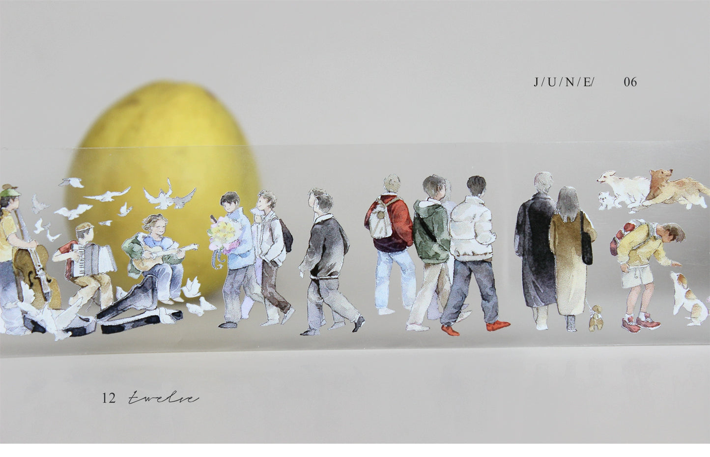 Moodtape【Passer-by&Summer Sea Street】Cute Character Original Washi Tape Stickers,for Scrapbook Supplies,Scrapbook Tape Stickers,Junk Journal Supplies