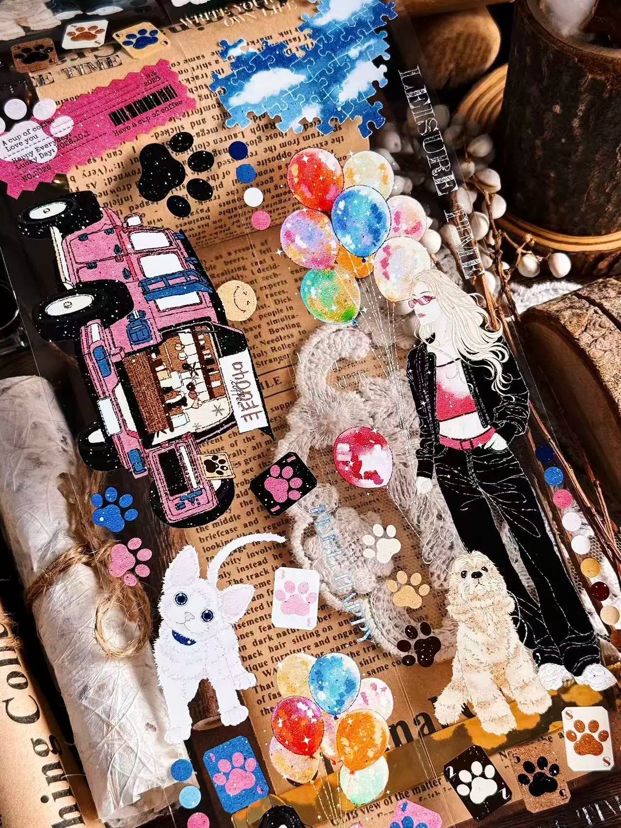 Linlanxi Vol14【I Allow Leisure Time】Original Design Retro Exquisite Vintage Decorative Washi/Pet Tape
