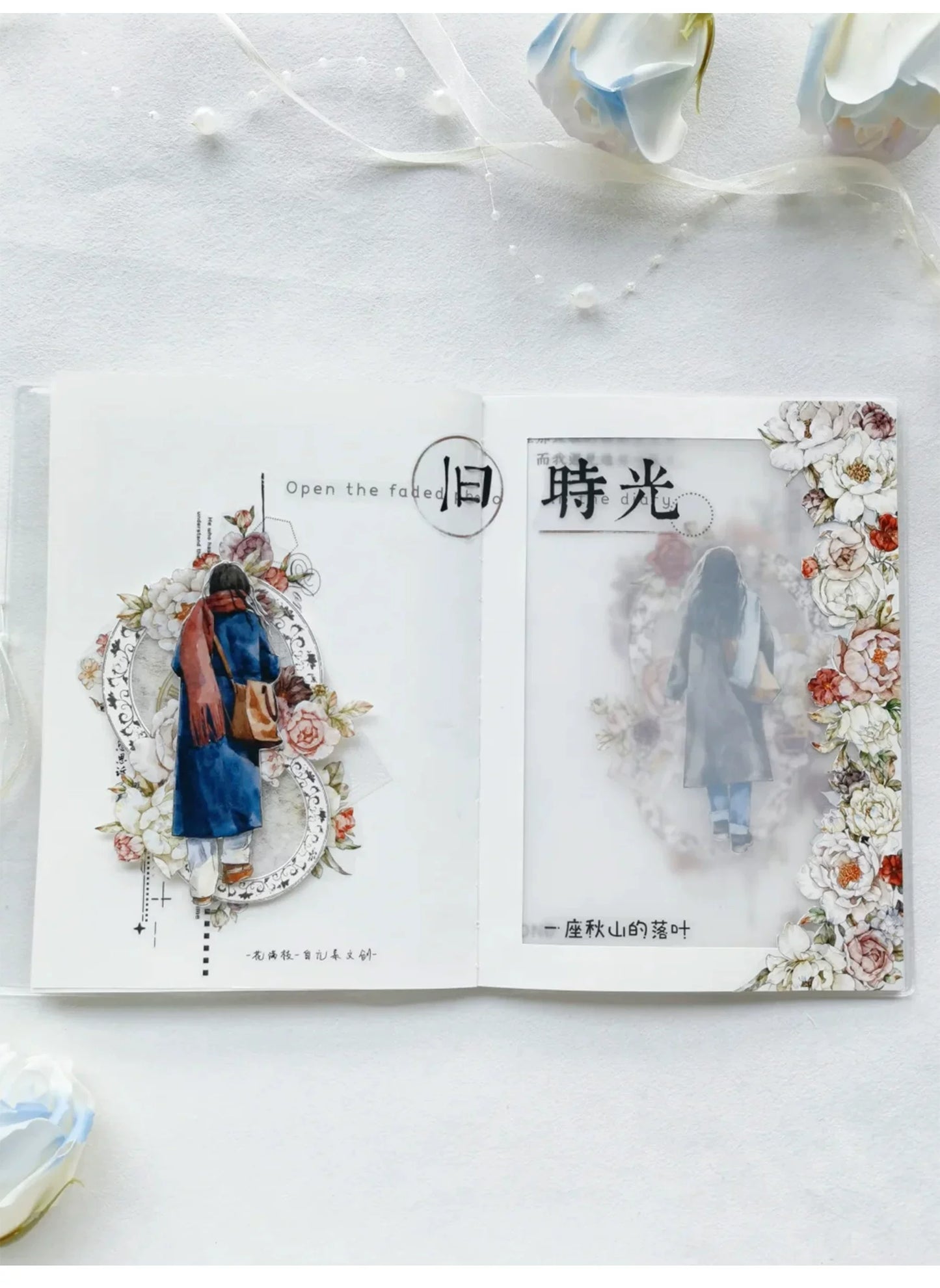 ZiYuanSu【Old Imprint】Background Line Grid Text Pre-cut Washi/PET Tape