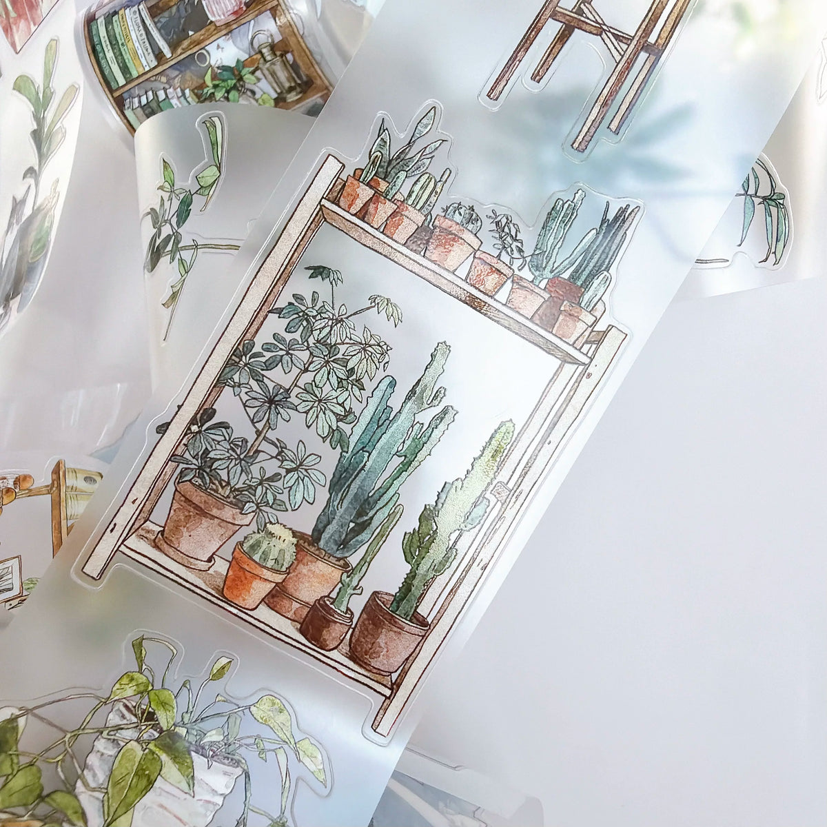 Kaixiaoxun Vol14【Forest Dwelling Time】 Pre-Cut Long Loop Washi/Matte PET Tape for Scrapbook Supplies,Junk Journal Supplies