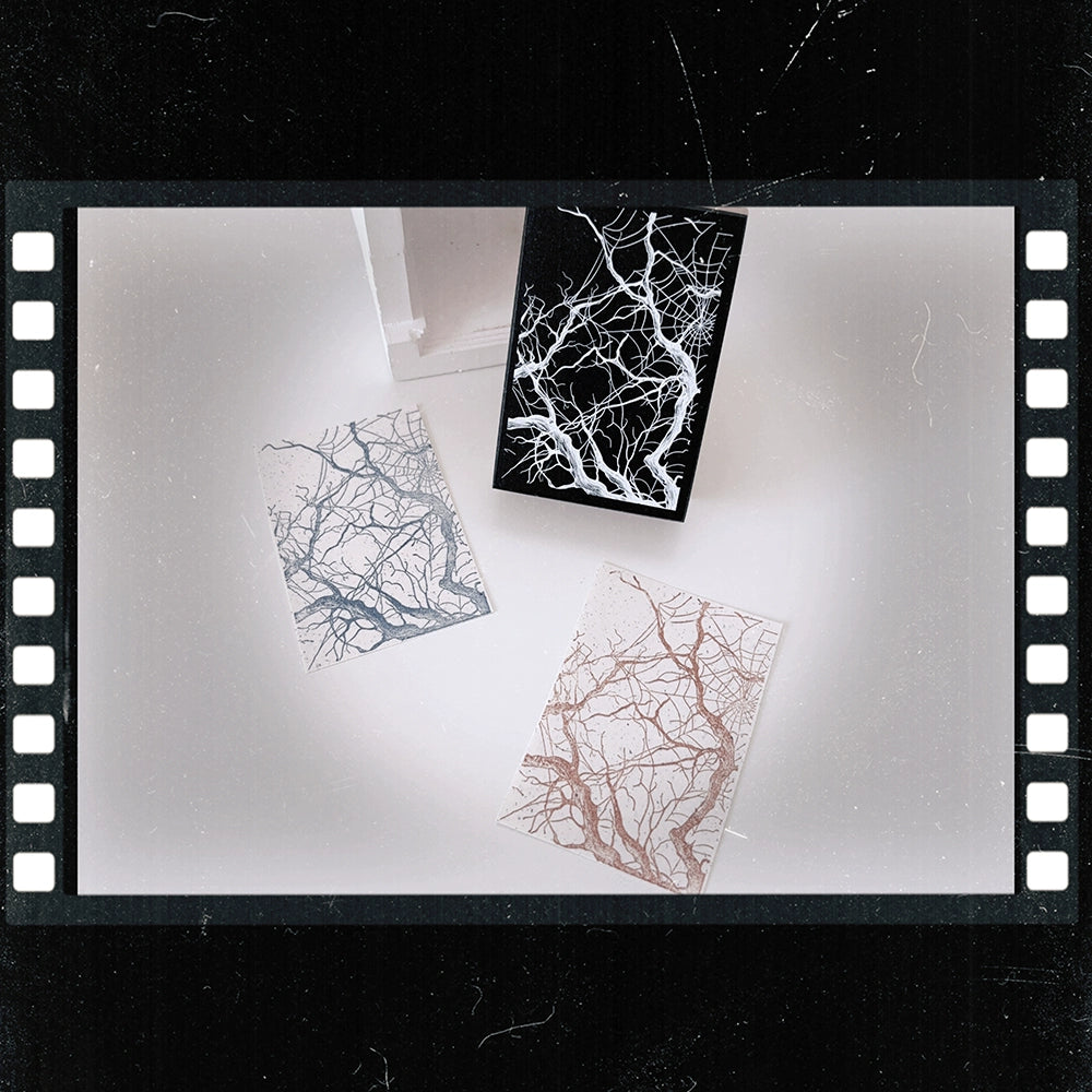 Simple Washi Tape【Unique-Cloud Smoke Stamp】Mist Shadow Wire Mesh Tree Advanced Versatile Background DIY