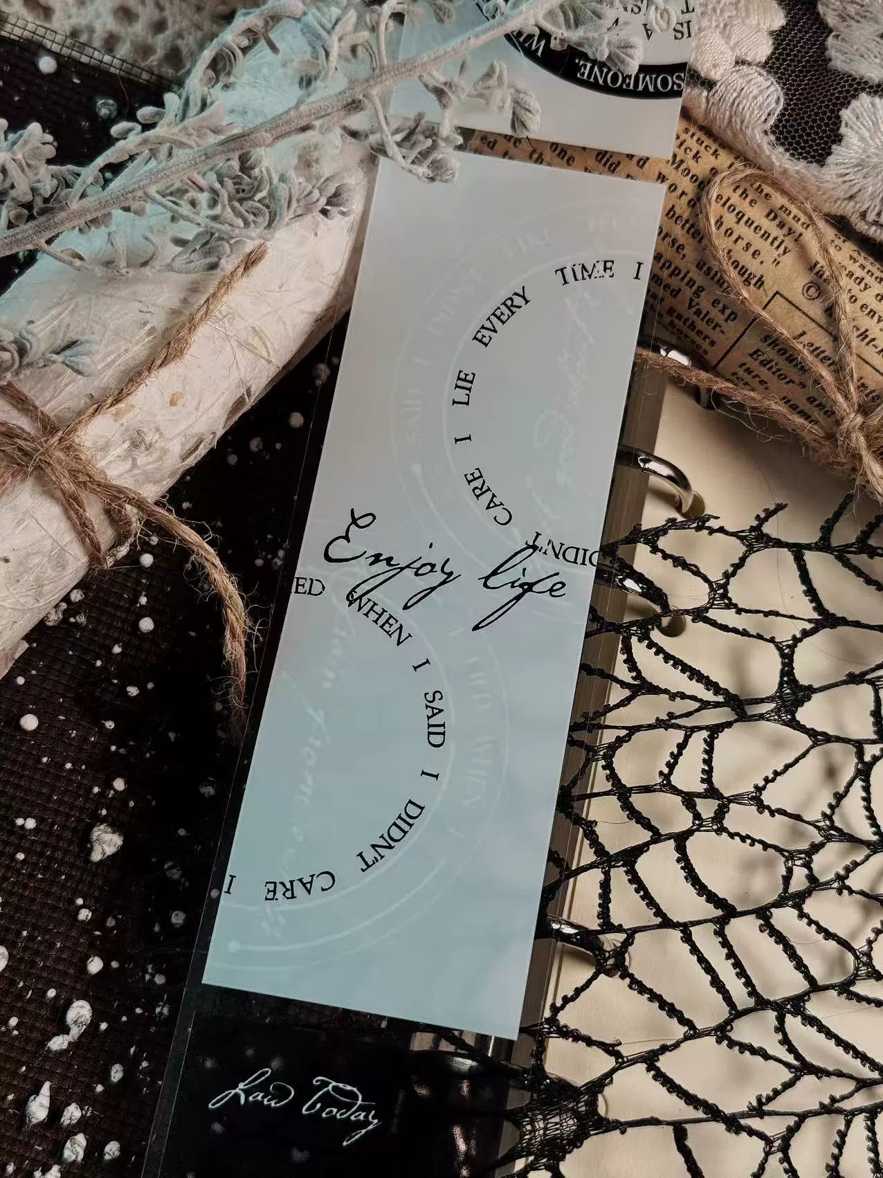 Linlanxi【Plain Semi Transparent Sticky Notes】Original Design Black and White Half Transparent Memo Washi/Pet Tape