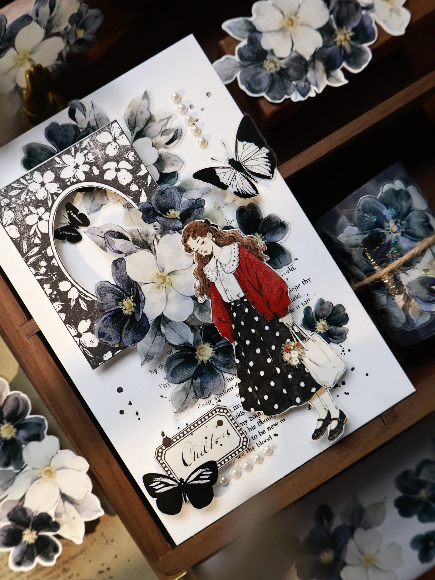 YiEr Vol15【Flower Frame Stamp】Imported Maple Red Rubber and Maple Wood Stamp