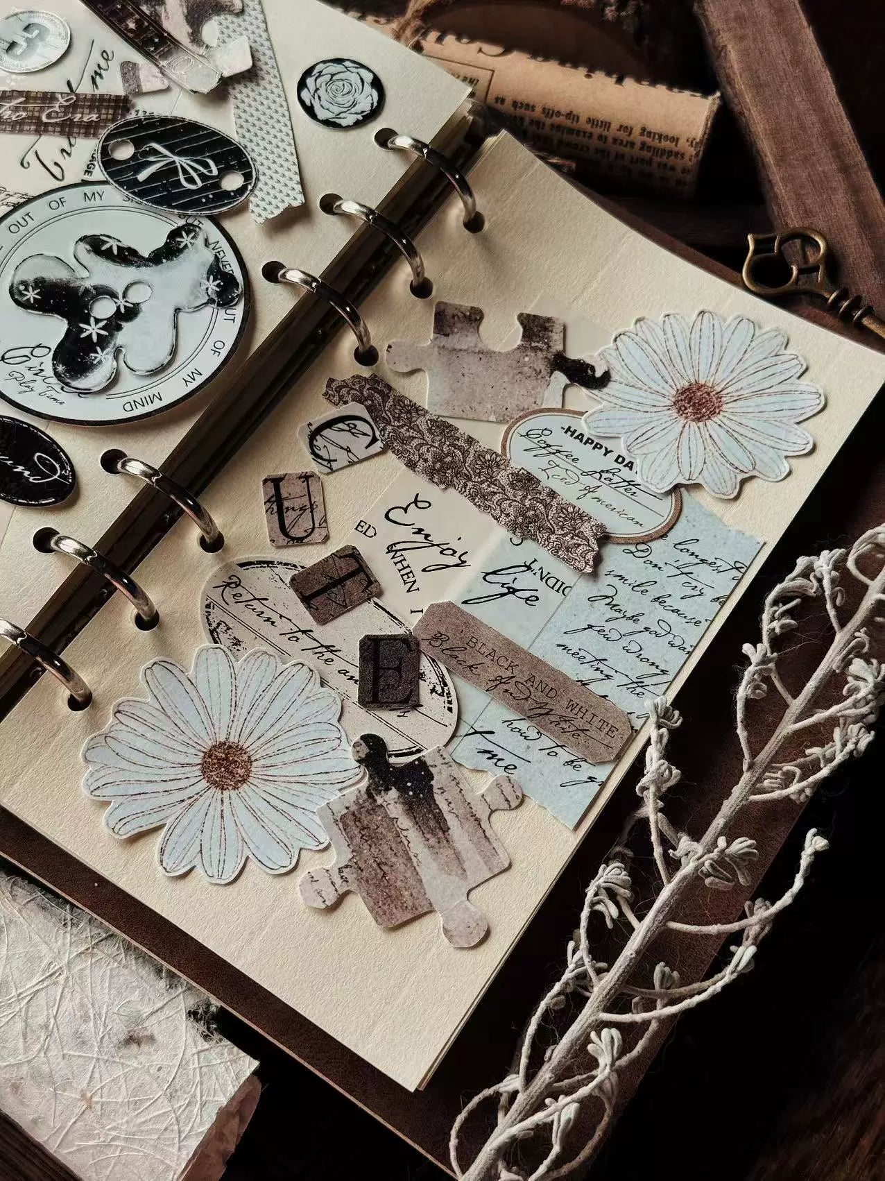 Linlanxi【Plain Semi Transparent Sticky Notes】Original Design Black and White Half Transparent Memo Washi/Pet Tape