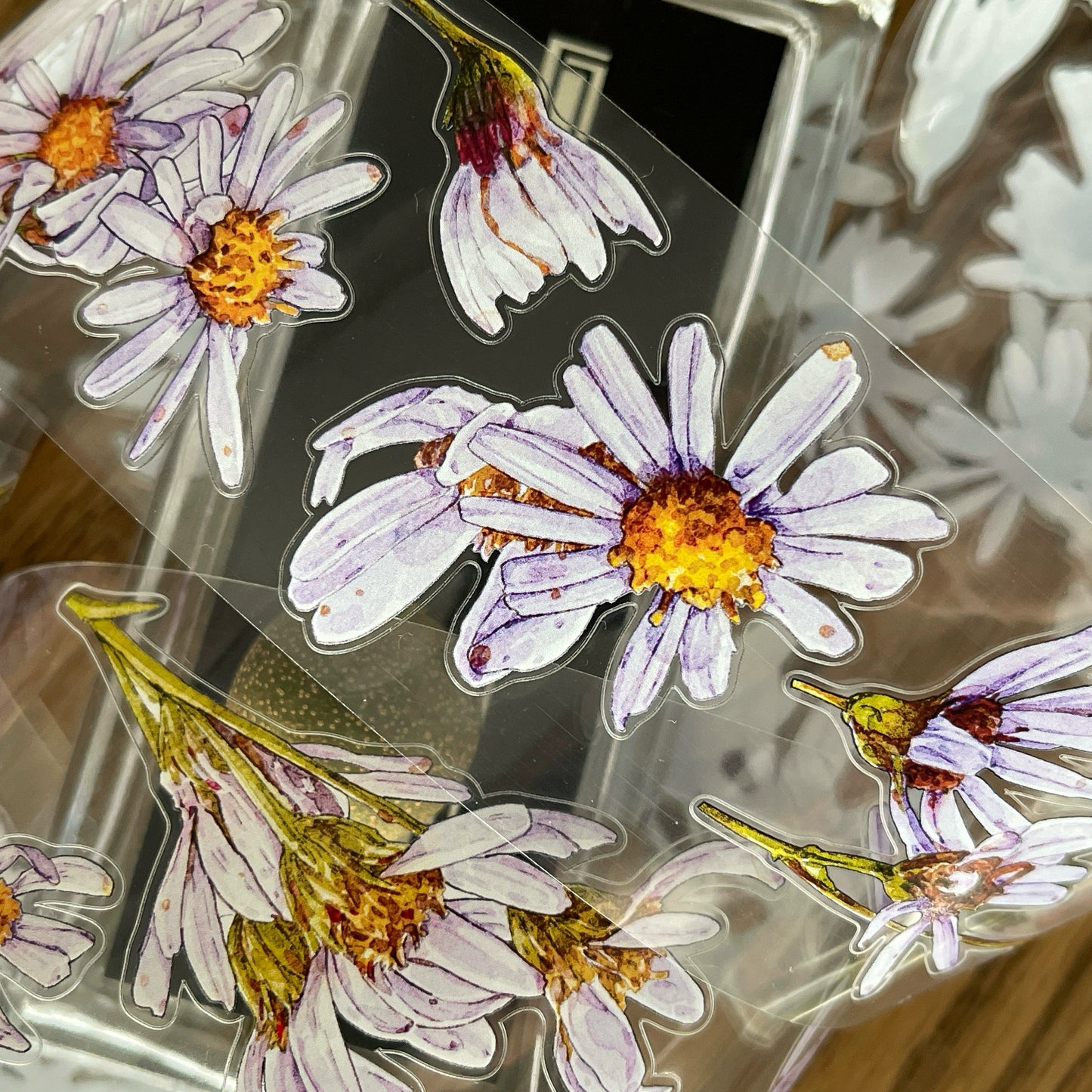 Seahorse Forest Vol7【A41#Wild Purple Flower】Original Design Pre-Cut Floral Washi/PET Tape Stickers,for Scrapbook Supplies,Journaling,Junk Journal,Bullet Journal,Planner Stickers