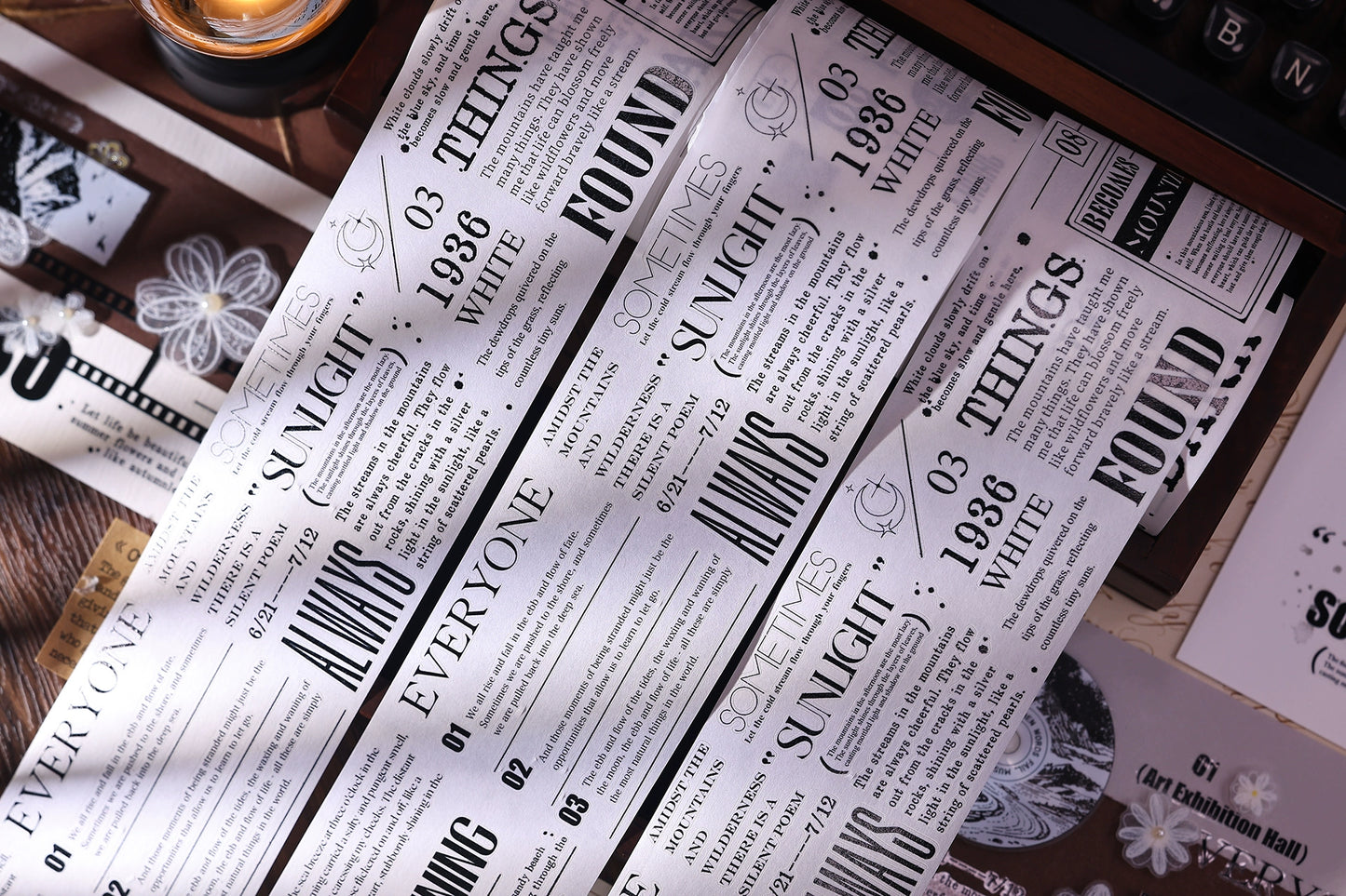 XiaoBaiJia【Paragraph】Light Retro Orginal Design Washi Pet Tape Landscape Stickers