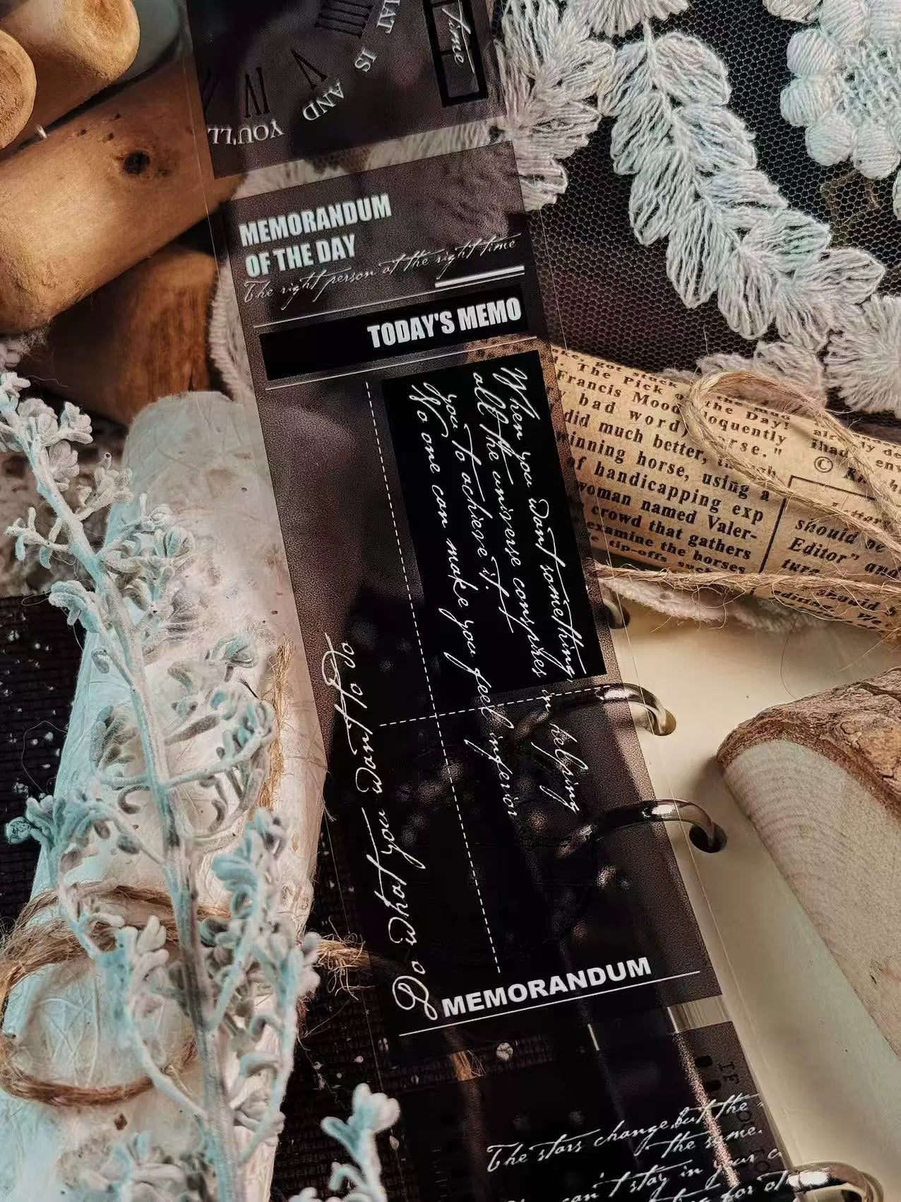 Linlanxi【Plain Semi Transparent Sticky Notes】Original Design Black and White Half Transparent Memo Washi/Pet Tape