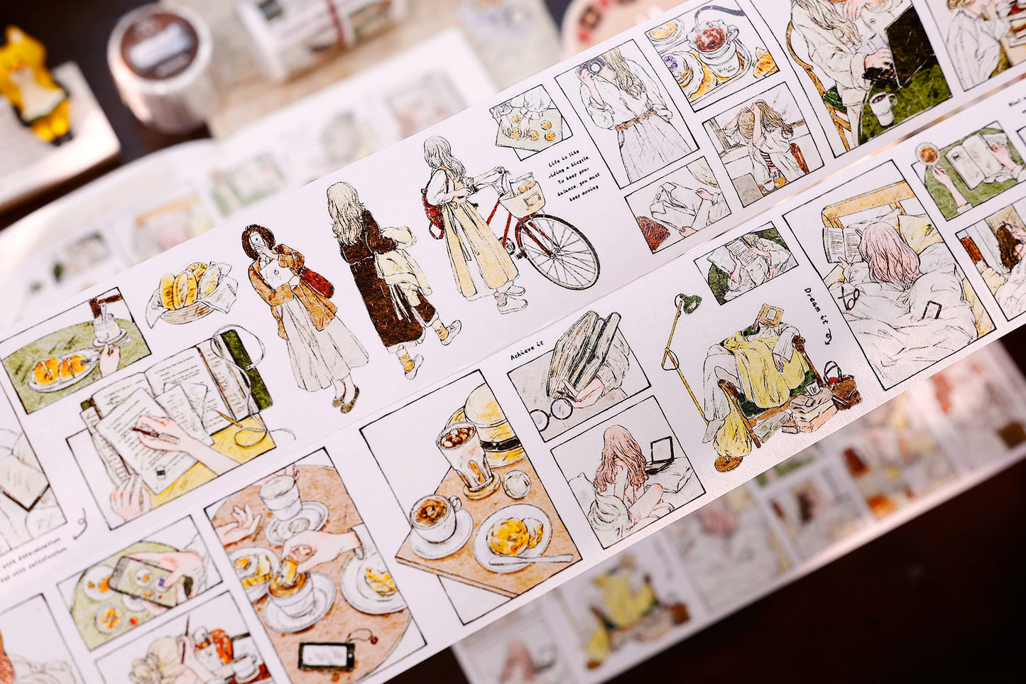XiaoBaiJia Salt Series【Fengge Manji】Pre-cut Orginal Design Comic-style Daily Life Washi/Pet Tape Light Retro Stickers