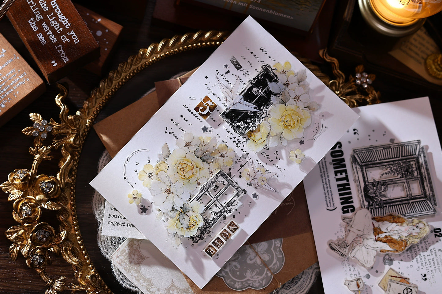 XiaoBaiJia【Window】Light Retro Orginal Design Washi Pet Tape Landscape Stickers