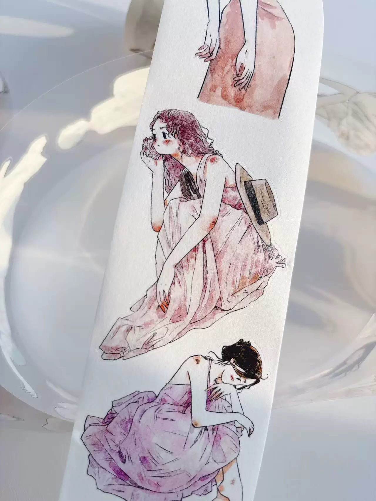 Kaixiaoxun Vol11【Light Skirt Pick Up】 Pre-Cut Long Loop Washi/Matte PET Tape for Scrapbook Supplies,Junk Journal Supplies