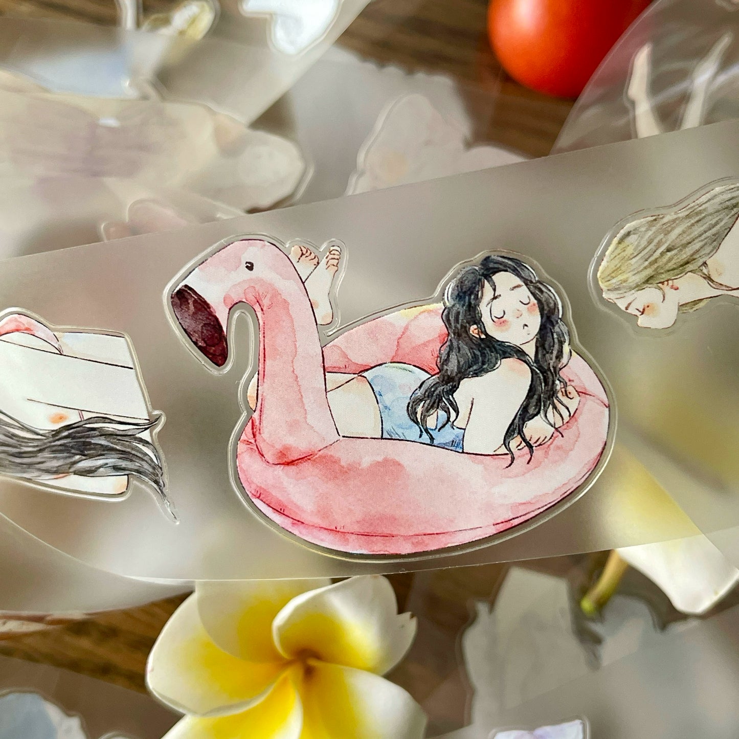 DingDing Vol10【36#Summer Days】Original Design Pre-Cut Washi/PET Tape Stickers,for Scrapbook Supplies,Journaling,Junk Journal,Bullet Journal,Planner Stickers