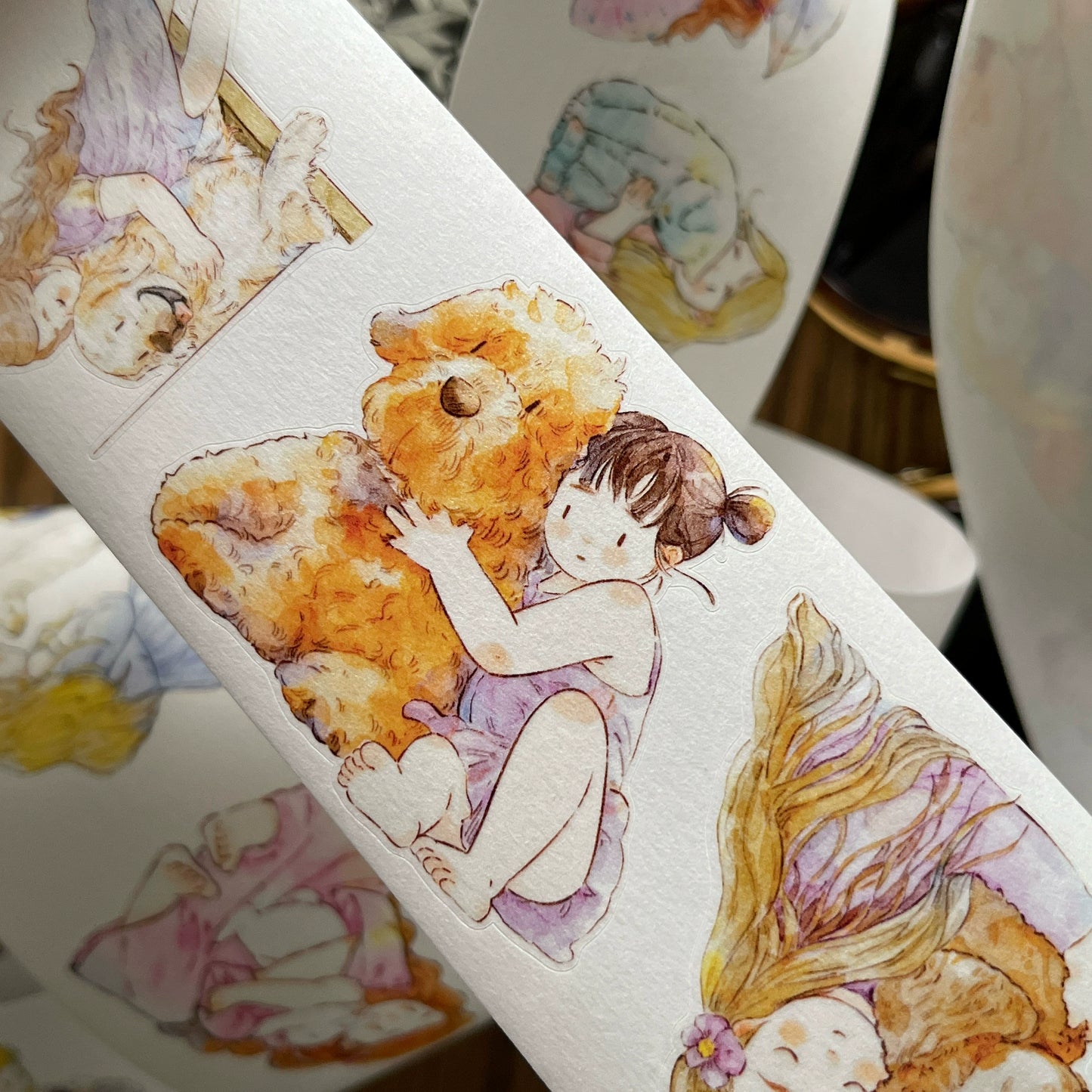 Seahorse Forest Vol7【A42#Best Buddy】Original Design Pre-Cut Kawaii Washi/PET Tape Stickers,for Scrapbook Supplies,Journaling,Junk Journal,Bullet Journal,Planner StickersDing Ding