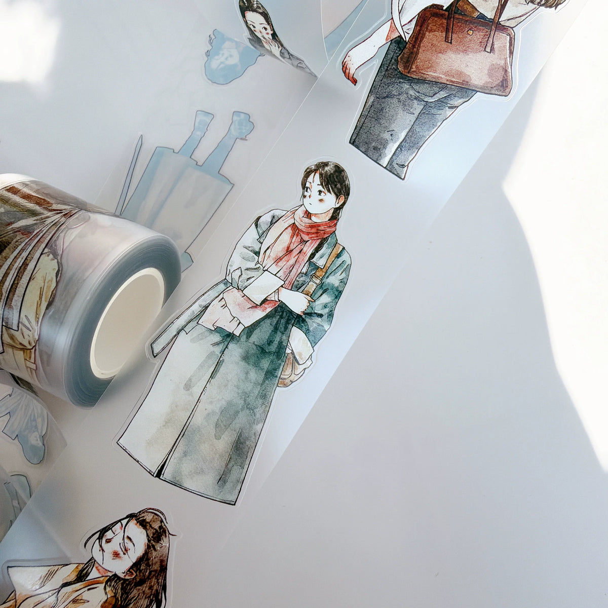 Kaixiaoxun Vol14【Early Autumn】 Pre-Cut Long Loop Washi/Matte PET Tape for Scrapbook Supplies,Junk Journal Supplies