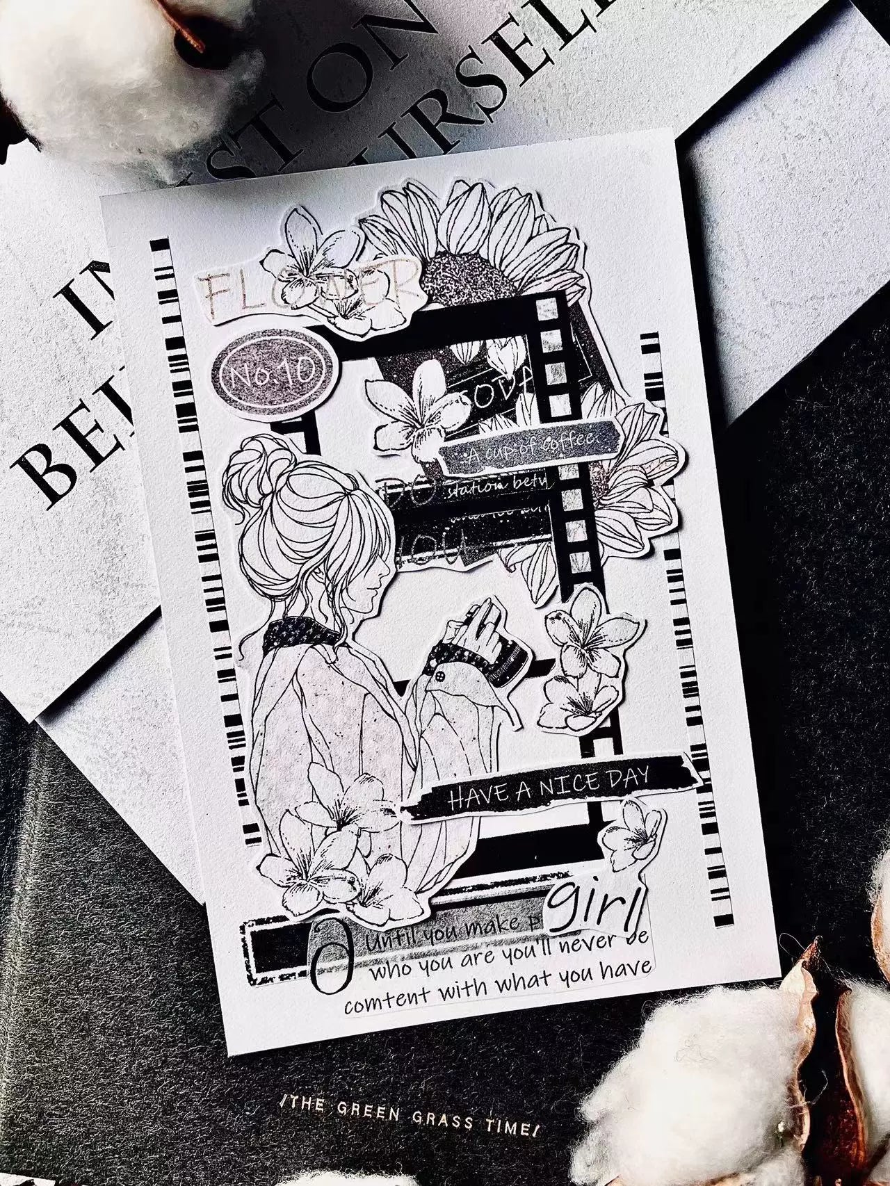 Linlanxi【Girl】Original Design New Product  Washi/Pet Tape Light Retro Character Style Long Loop Full Roll