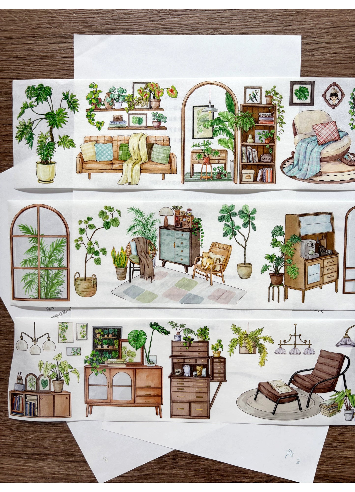 ZiYuanSu Vol12【My Forest House】Scene/Landscape Pre-cut Washi/PET Tape,for Scrapbook Supplies,Scrapbook Tape Stickers,Junk Journal Supplies
