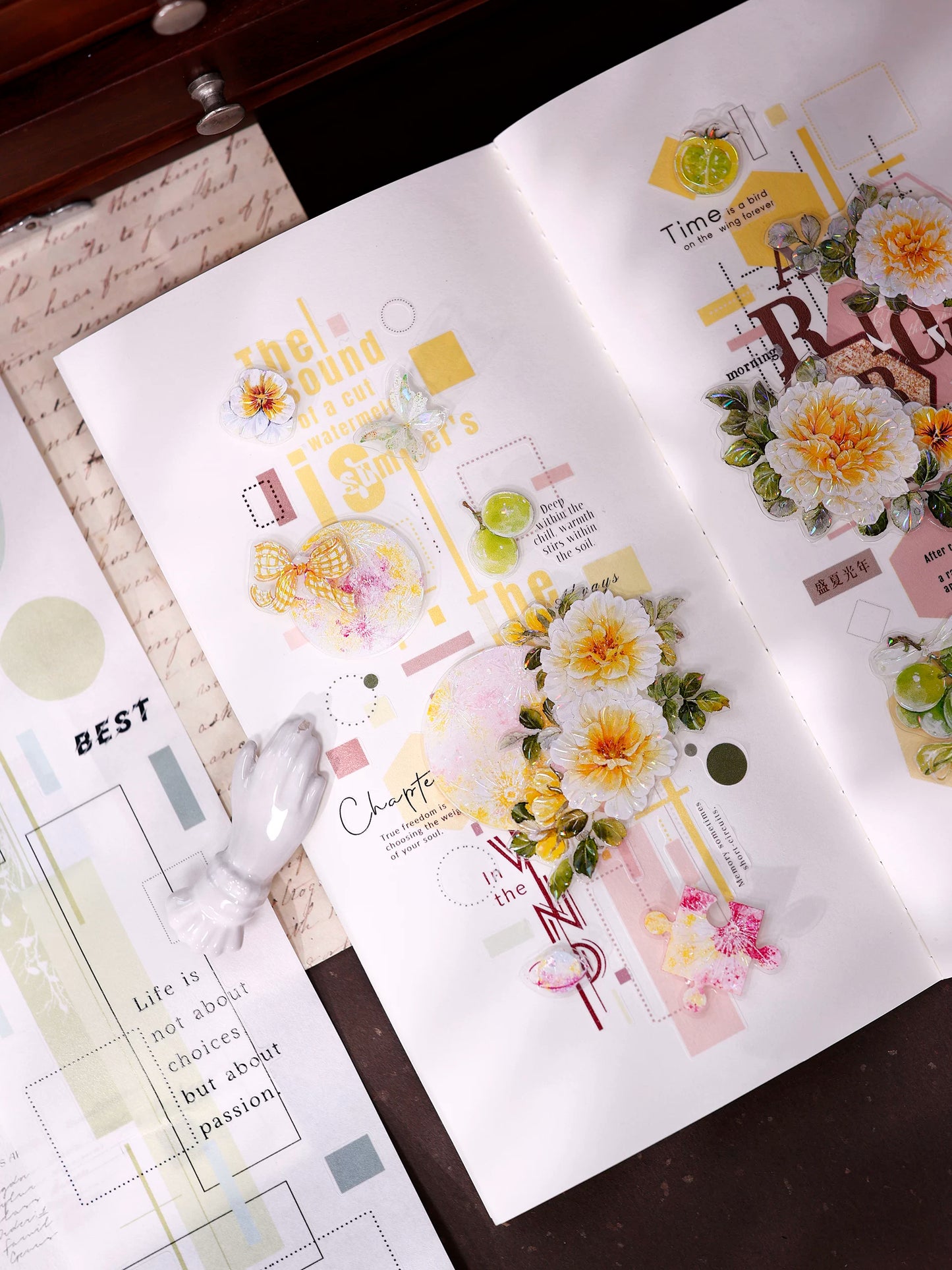 XiaoBaiJia【Geometric Set】Pre-cut Text Line Base Orginal Design Washi Pet Tape Light Retro Stickers
