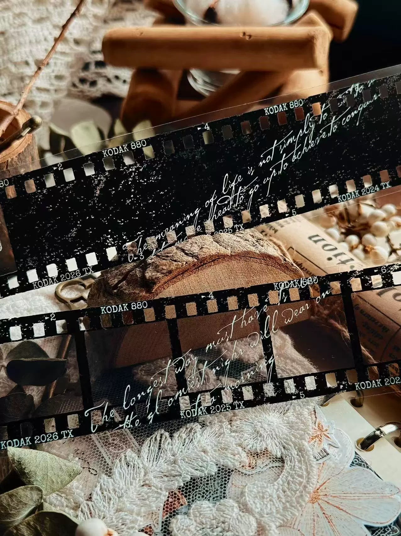 Linlanxi【Memories of Time】Original Washi/Pet Tape New Retro Life Old Film Series Decorative Tape Long Loop Full Roll