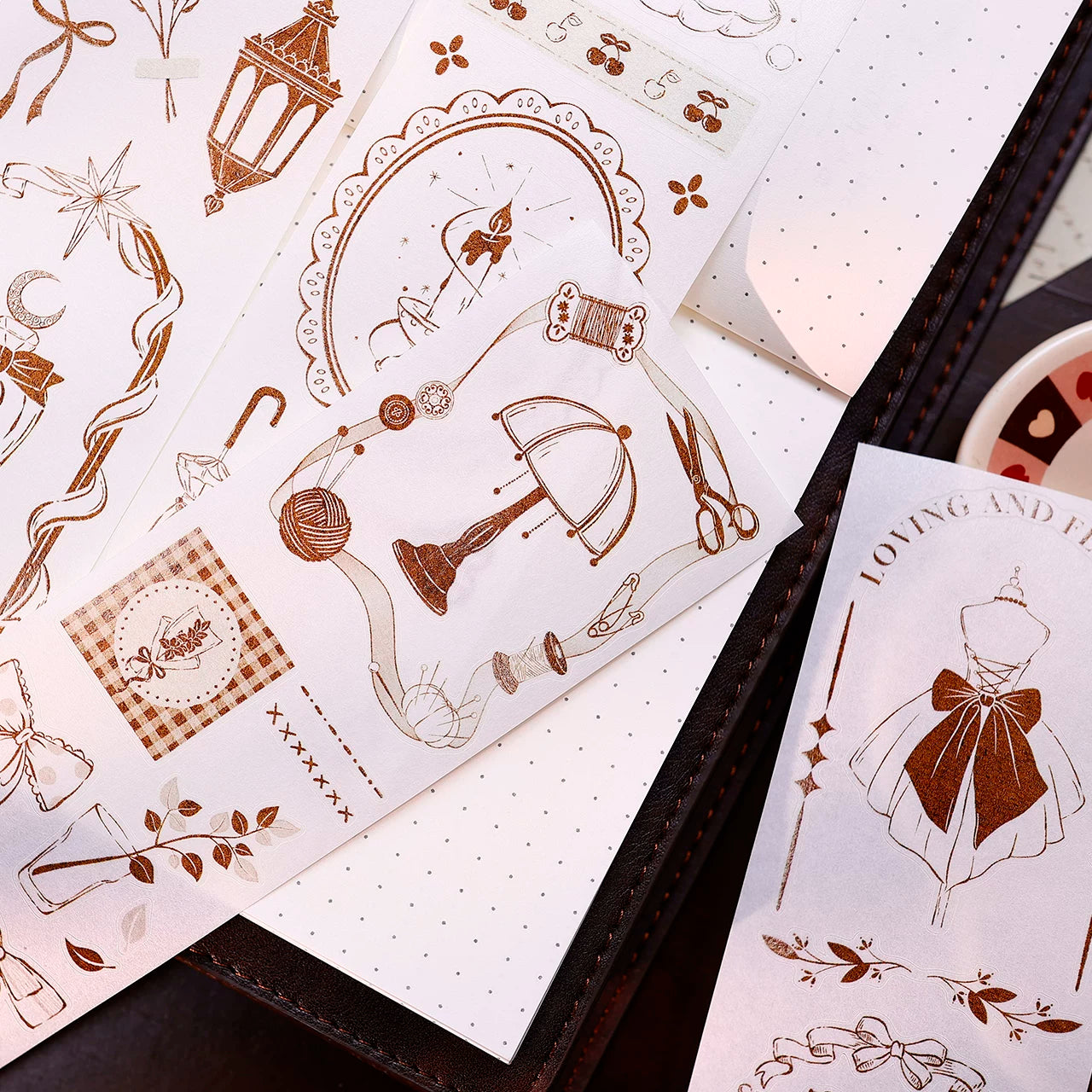 XiaoBaiJia Salt Series【Caramel Collection】Pre-cut Orginal Design Vintage Small Decorative Frame Washi/Pet Tape Light Retro Stickers
