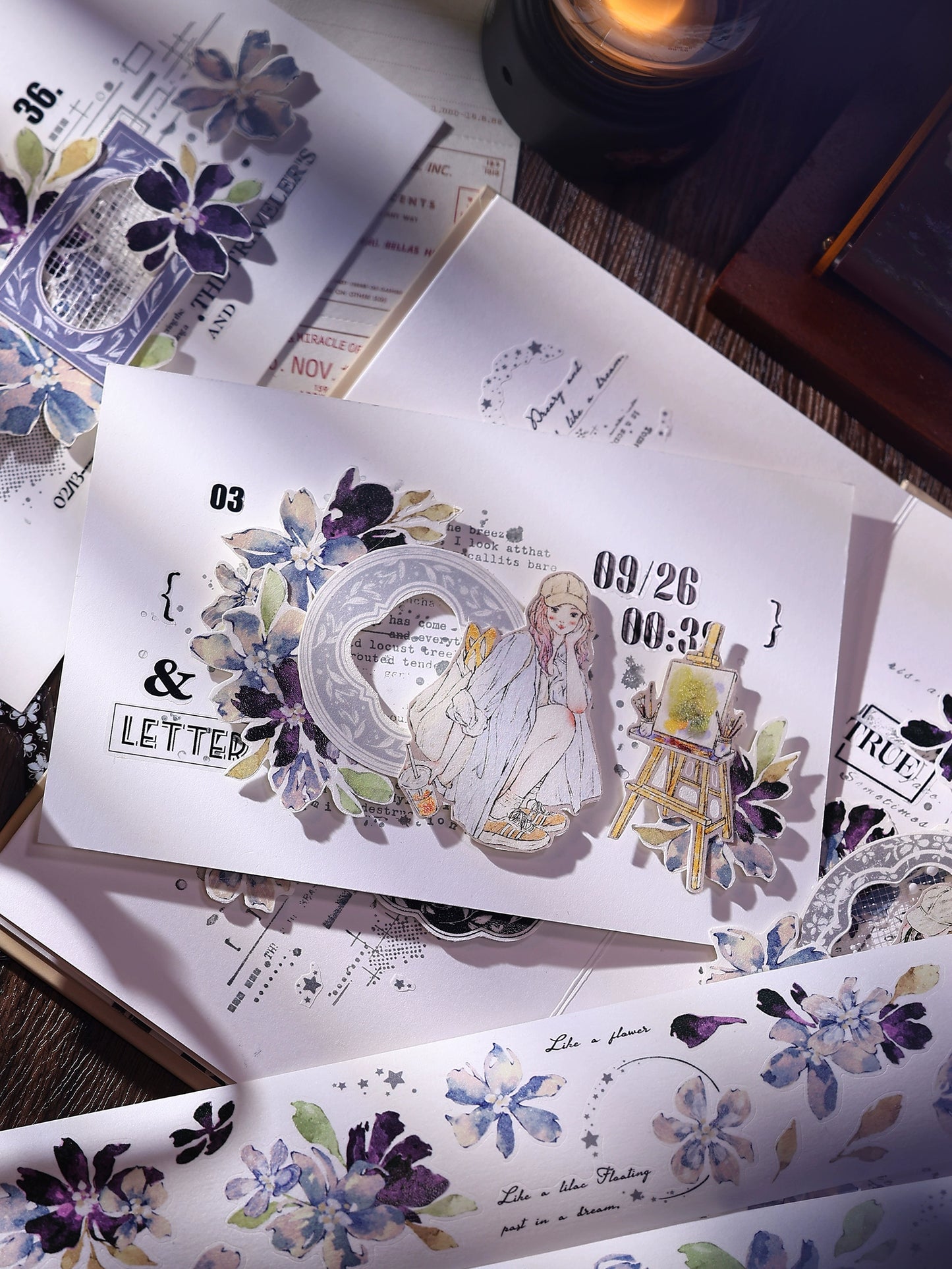 XiaoBaiJia【Dream】Light Retro Orginal Design Washi Pet Tape Landscape Stickers