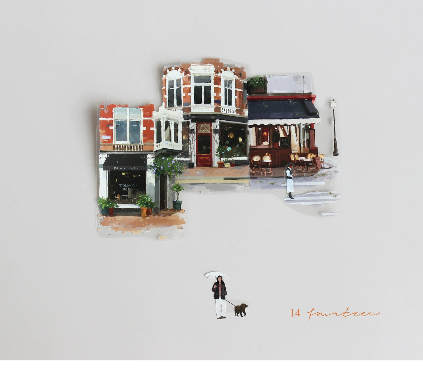 Moodtape【Walking and Drinking Coffee】Original Washi Tape Street View Coffee Stickers