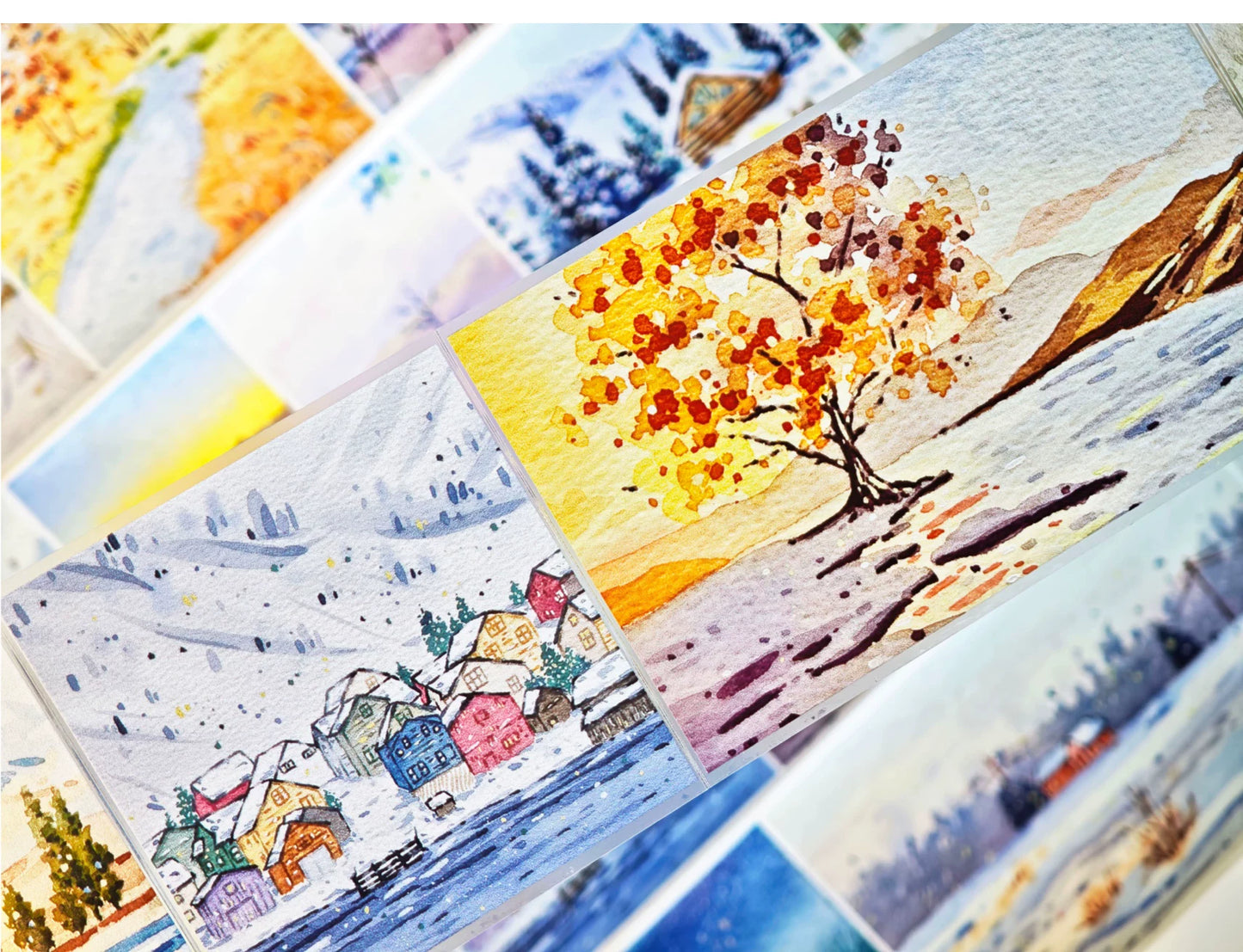 XingXing【Moon Sets Stars Sleep】 Pre-cut Light Retro Warm Healing Autumn and Winter Scenery Washi/PET Tape