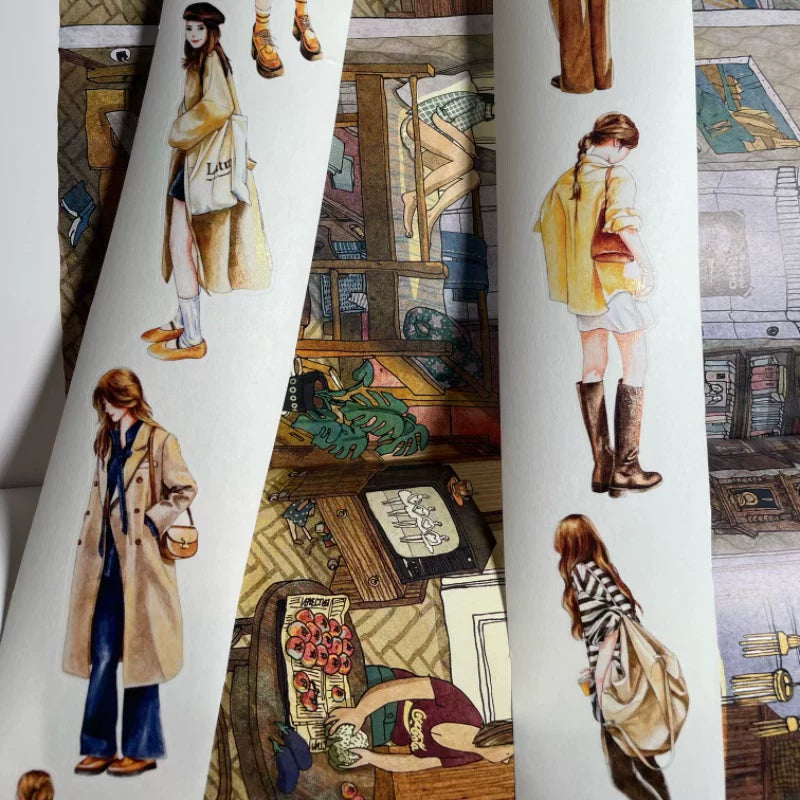 ZaoZao Vol2【Dusk】Original Design Kiss-Cut Washi PET Tape Stickers,for Scrapbook Supplies,Journaling,Junk Journal,Bullet Journal,Planner Stickers