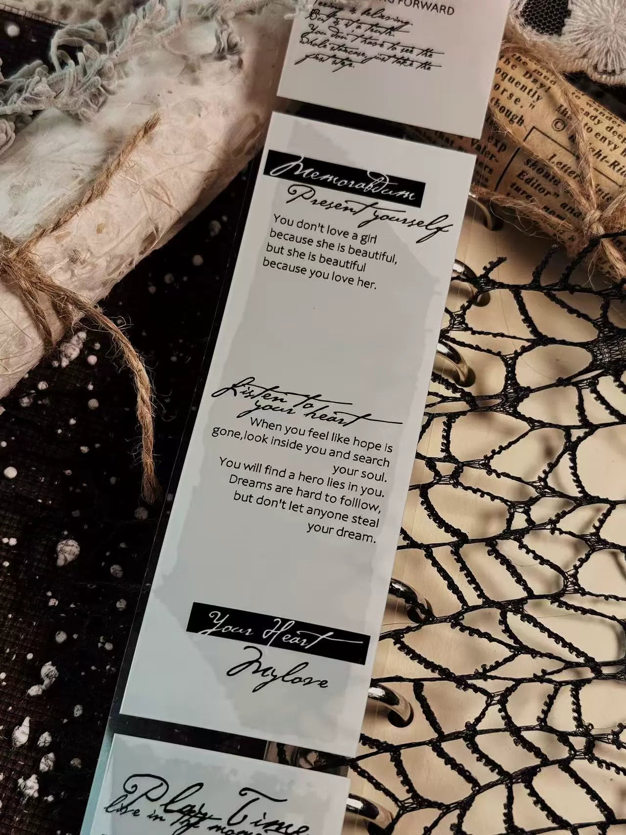 Linlanxi【Plain Semi Transparent Sticky Notes】Original Design Black and White Half Transparent Memo Washi/Pet Tape