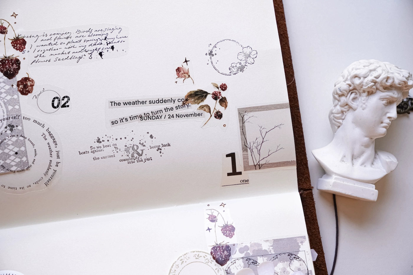 Yuanzi Vol7【Text Primer Series】Upgraded Rubber Retro Maple Stamp for Washi Tape