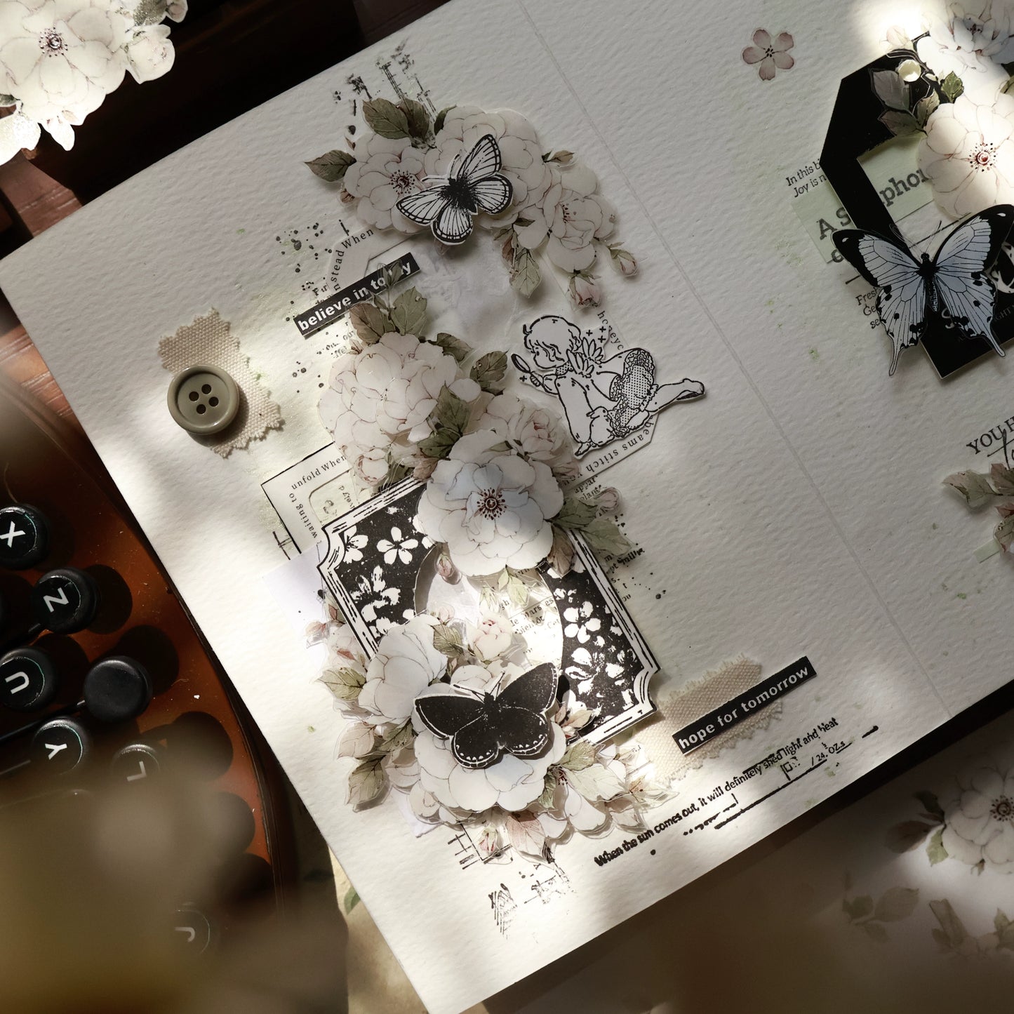 YiEr Vol15【Butterfly Habitat】Orginal Design Pre-cut Washi/Pet Floral Tape Light Retro Landscaping Stickers