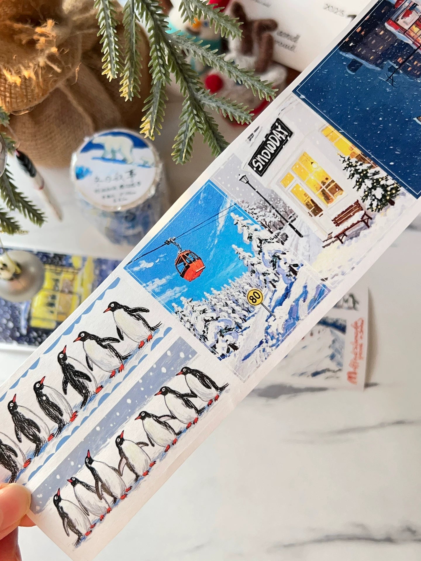 Wait Studio【Winter Narrative】 Pre-cut Light Retro Scene Washi/PET Tape