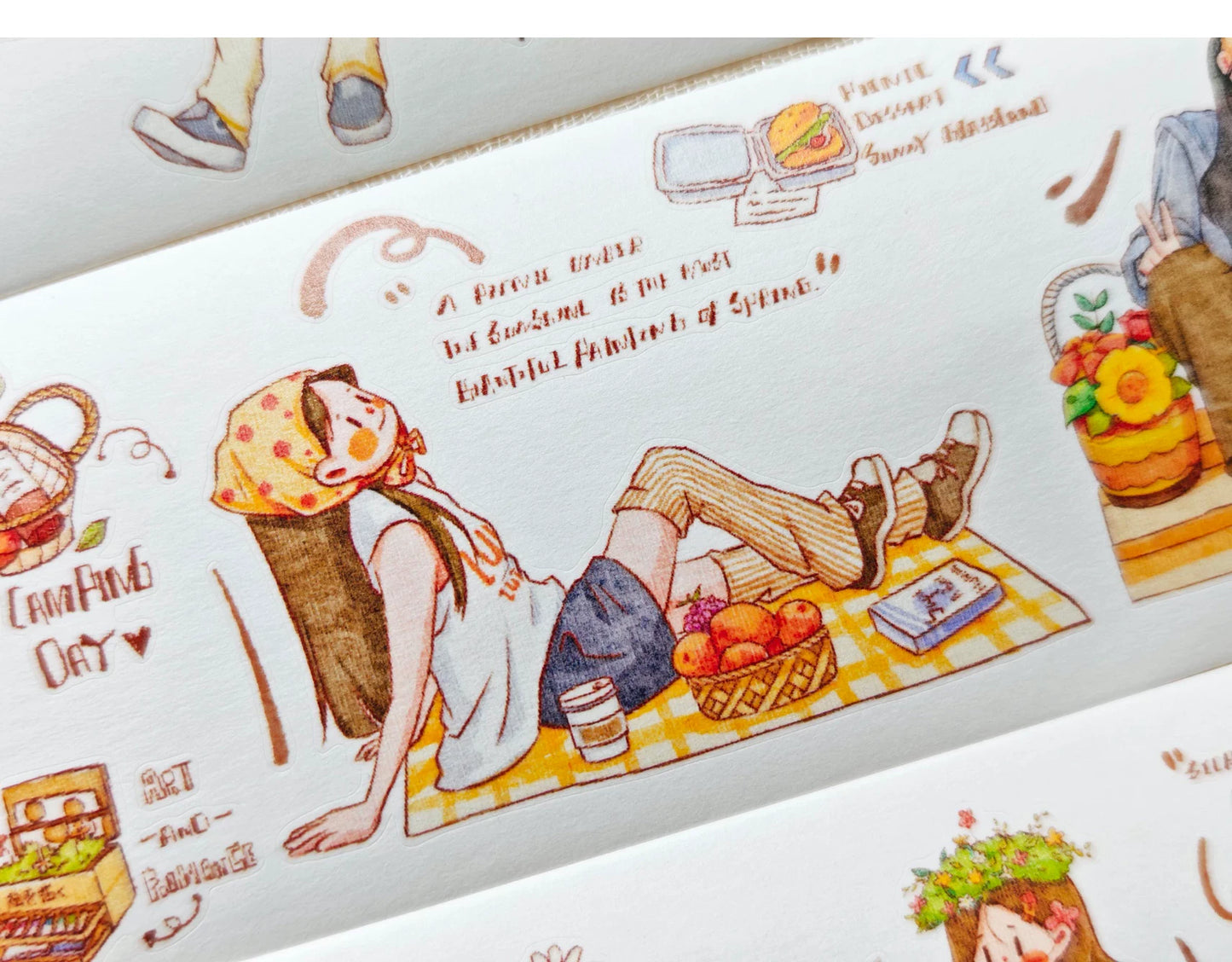 XingXing Vol7【Wandering Leisurely and Leisurely】 Pre-cut Salt based Spring Daily Light Retro Washi PET Tape