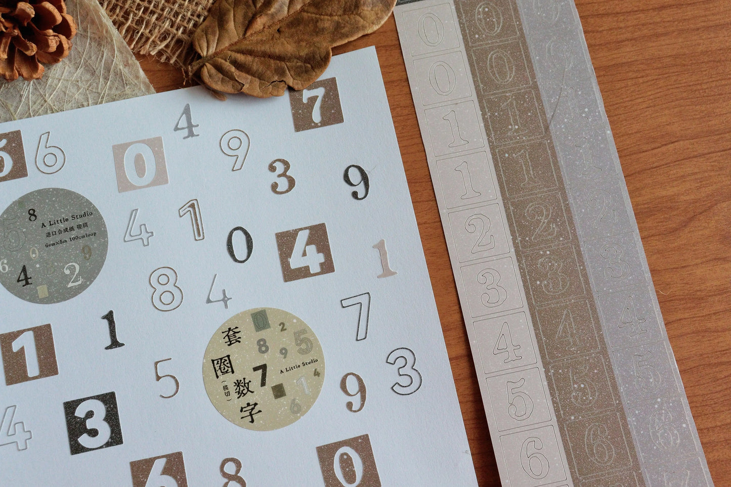 A Little Studio Vol4【Ring Number】Pre-cut Synthetic Paper Hollow Digital Pet Tape