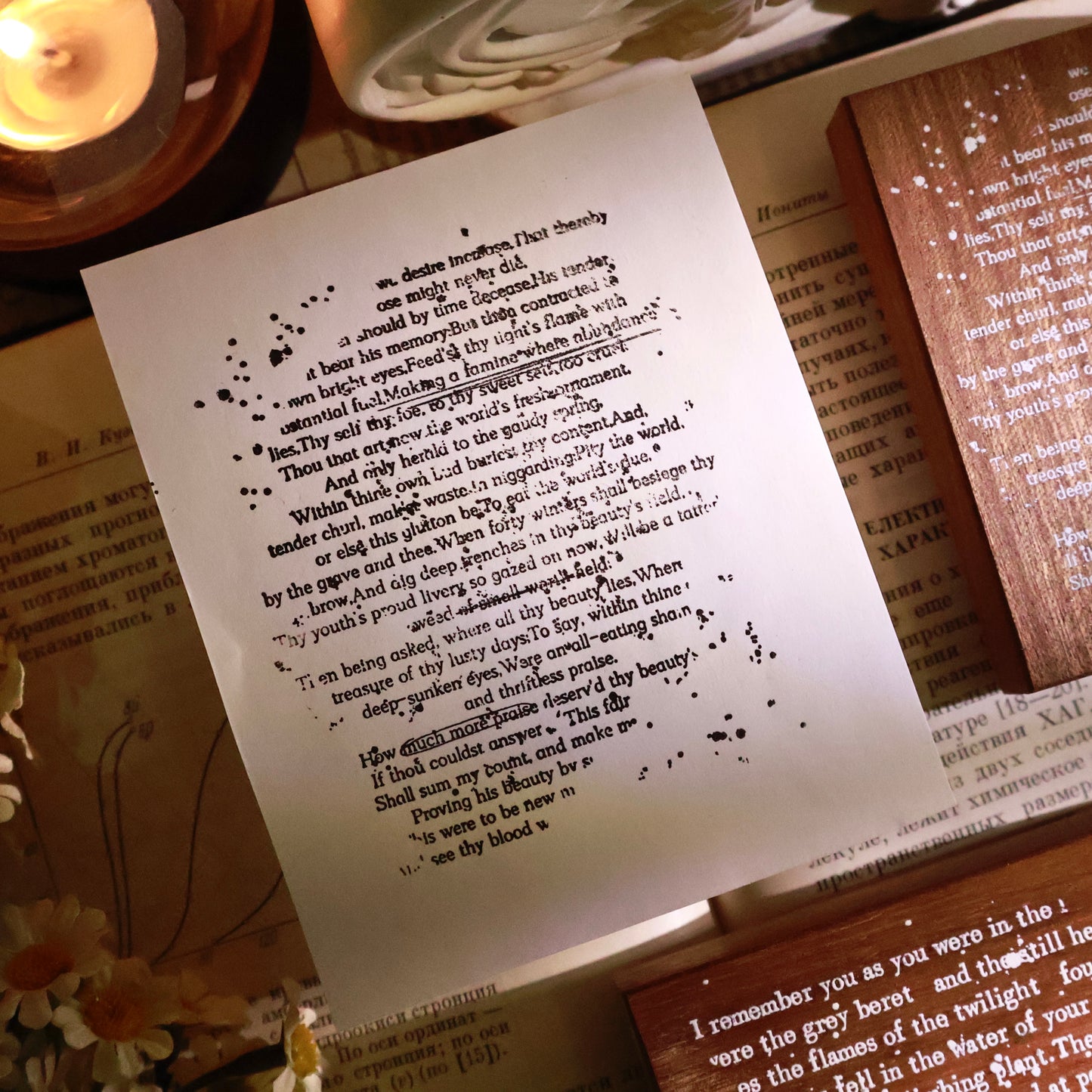 YiEr 【English Base Stamp】Upgraded Red Rubber Retro Stamp