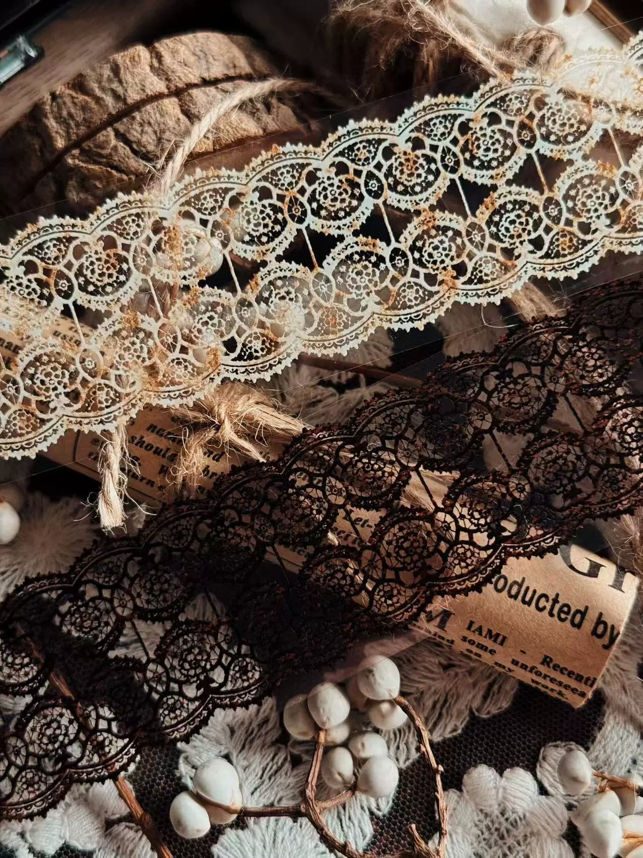Linlanxi Vol13【Vintage Lace Trim】Original Design Retro Broken Paper Bookkeeping Washi Pet Tape